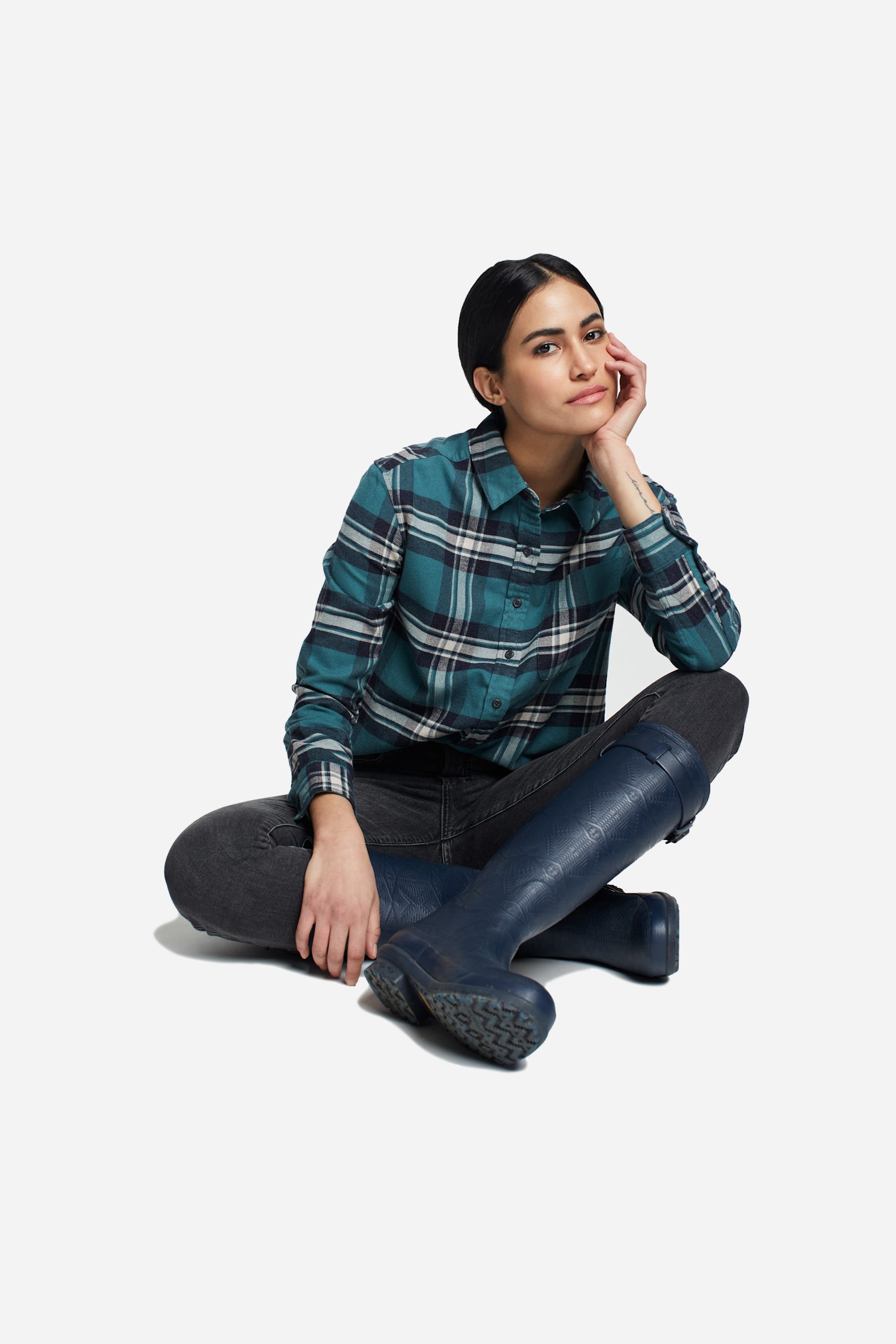 Boyfriend Flannel Shirt Balsam/Ivory Plaid