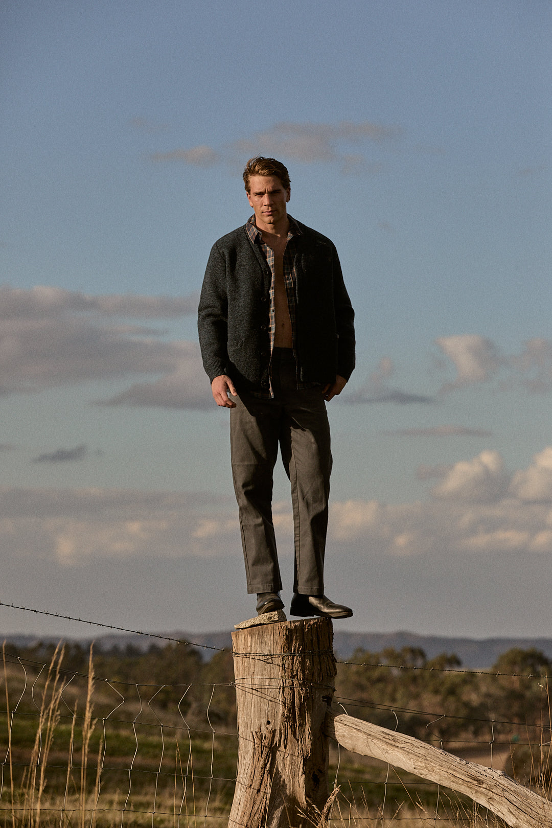 Shetland Wool Cardigan Indigo Heather