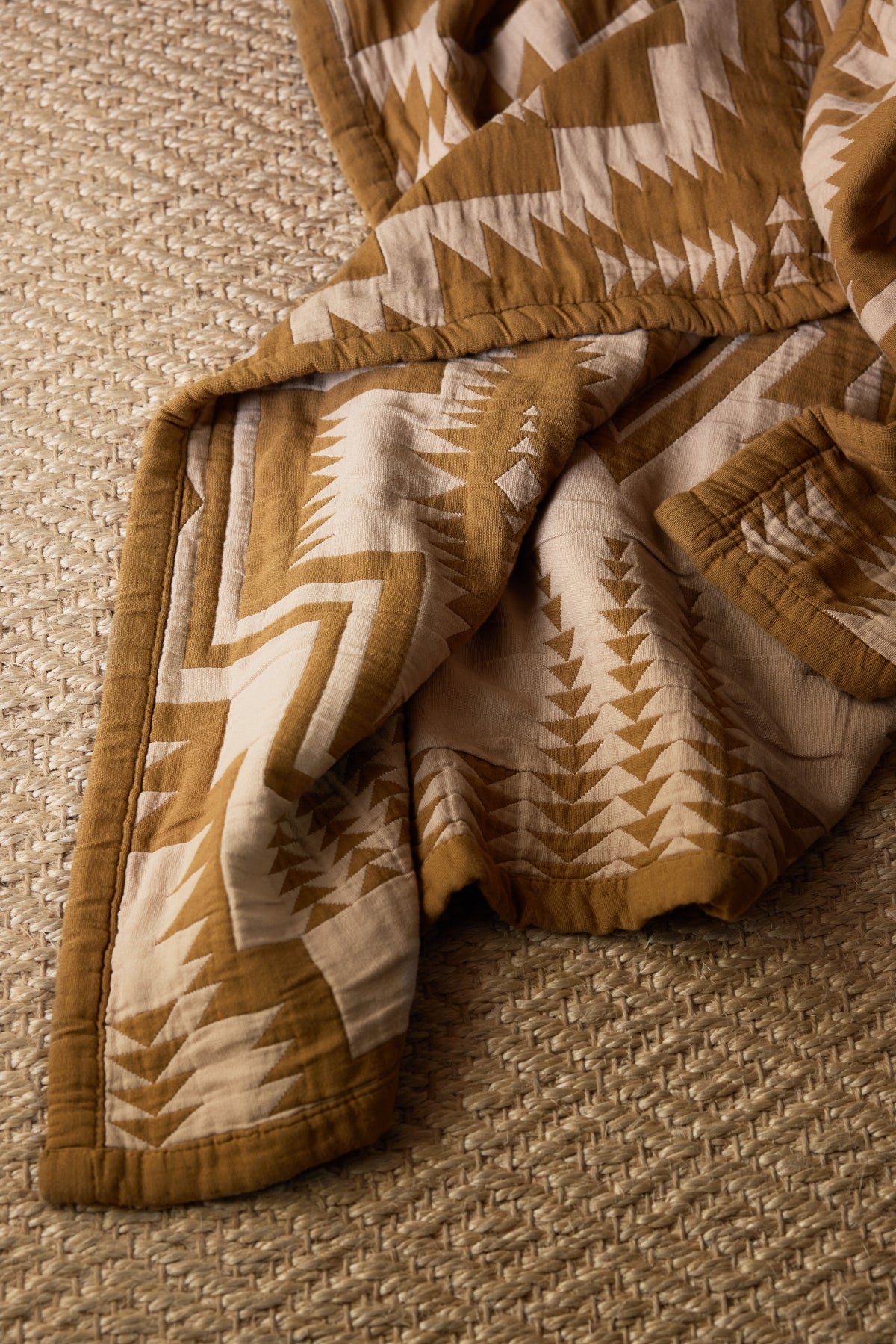 Organic Cotton Matelasse Harding Star Ochre
