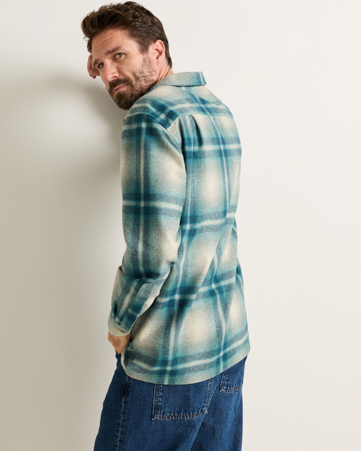 Board Shirt Ivory/Teal Ombre