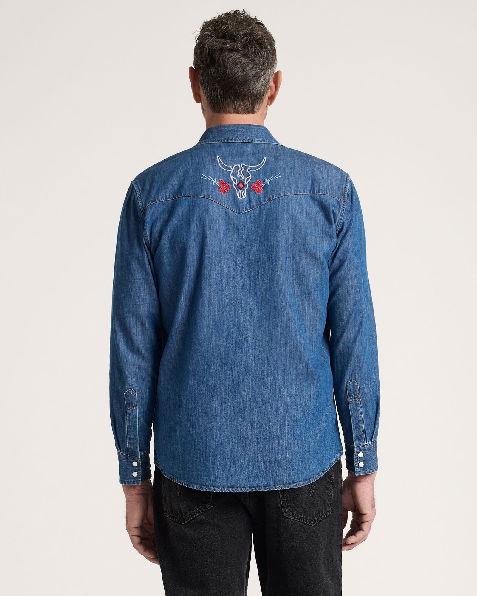 Gambler Denim Shirt Denim/Bison Rose