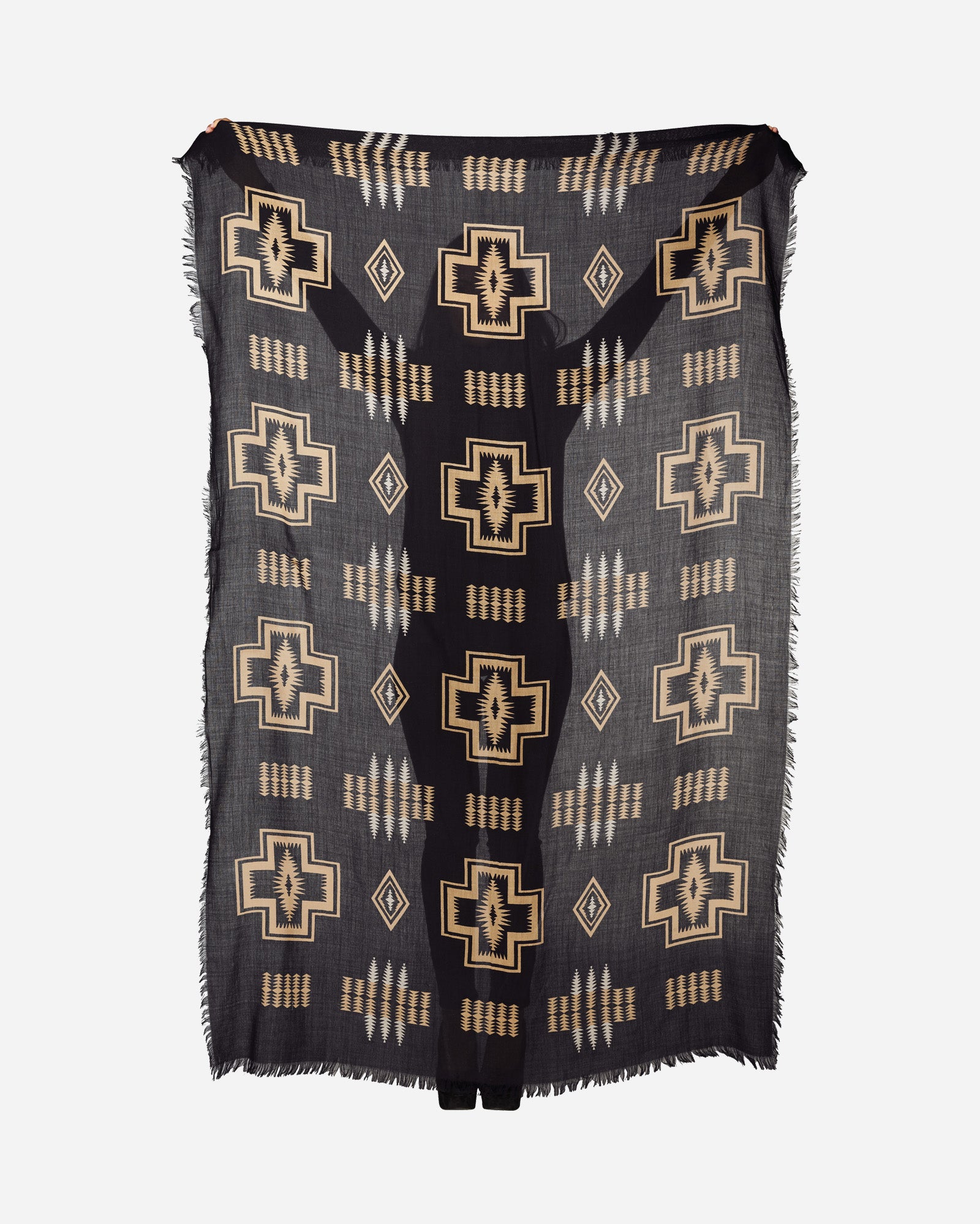 Oversized Featherwt Wool Scarf Harding Black