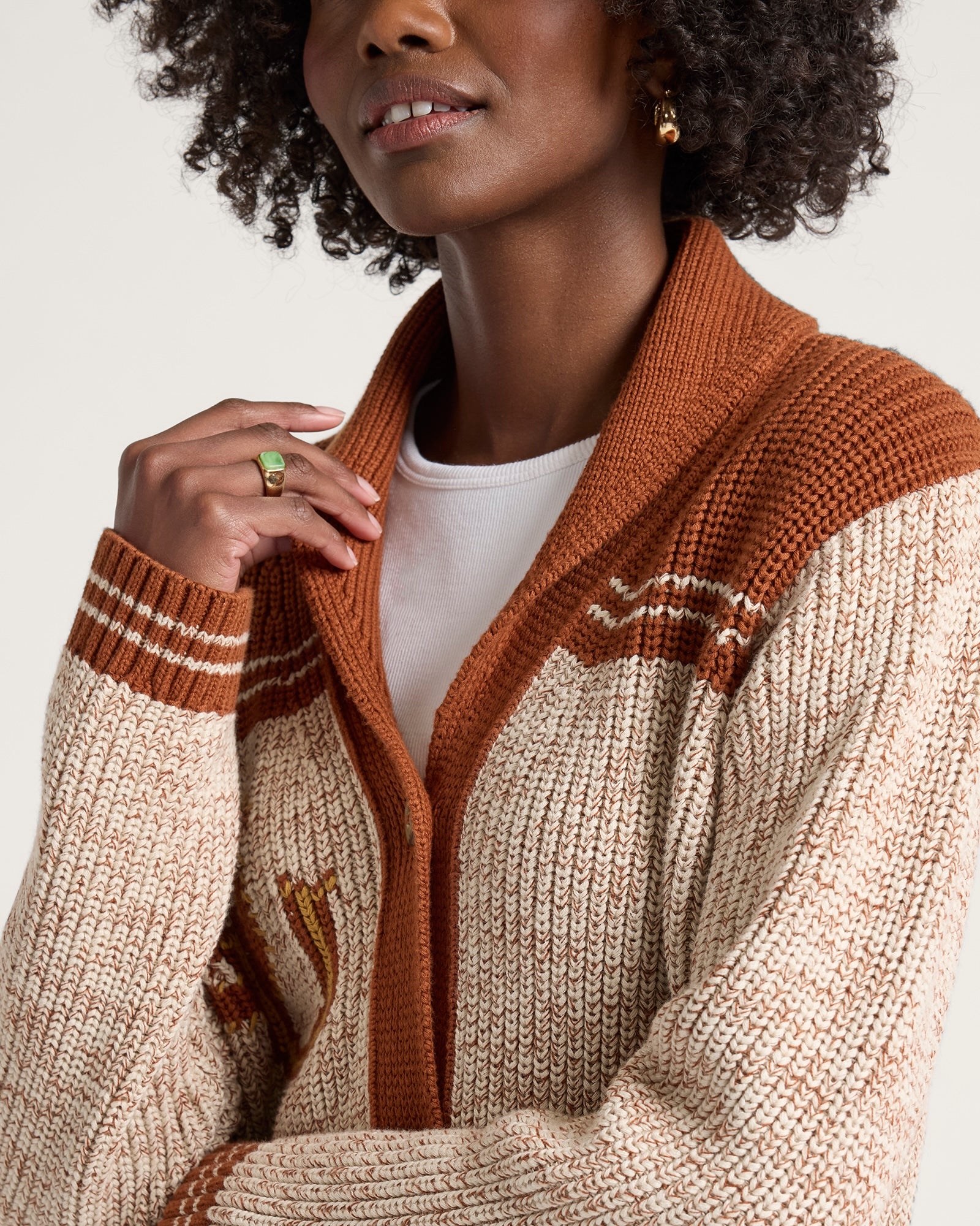 Heritage Cardigan Grey Heather/Copper
