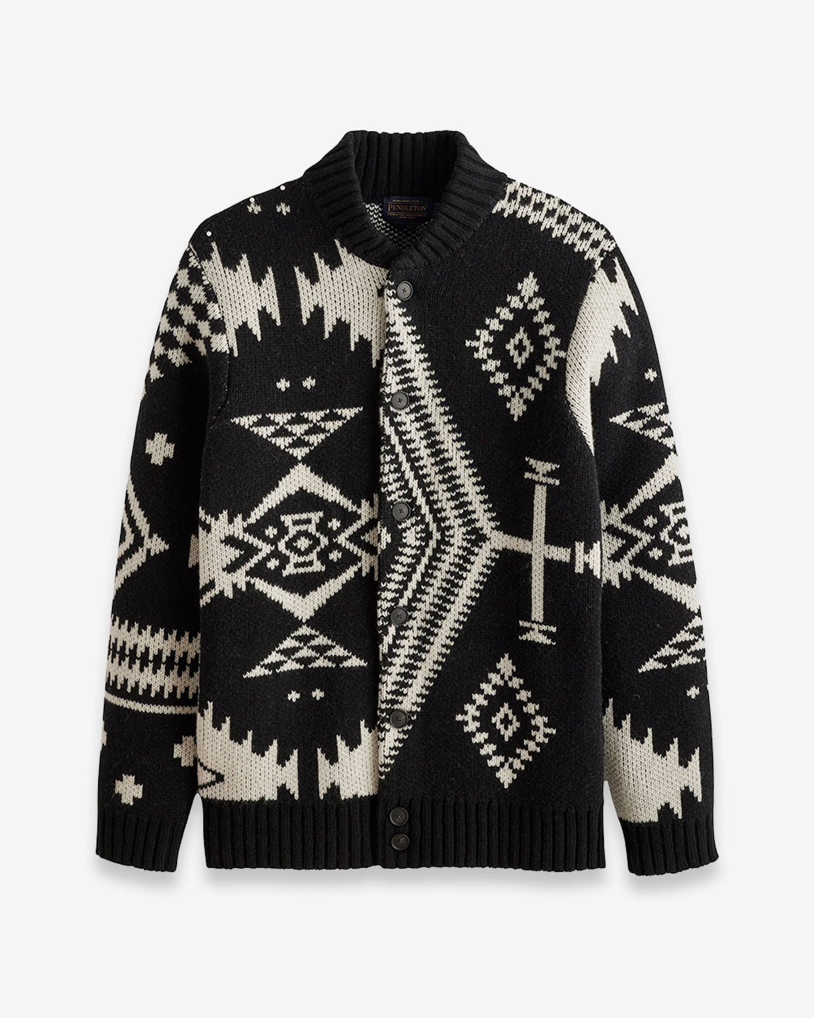 Patchwork Icons Bomber Cardigan Black/White Icons