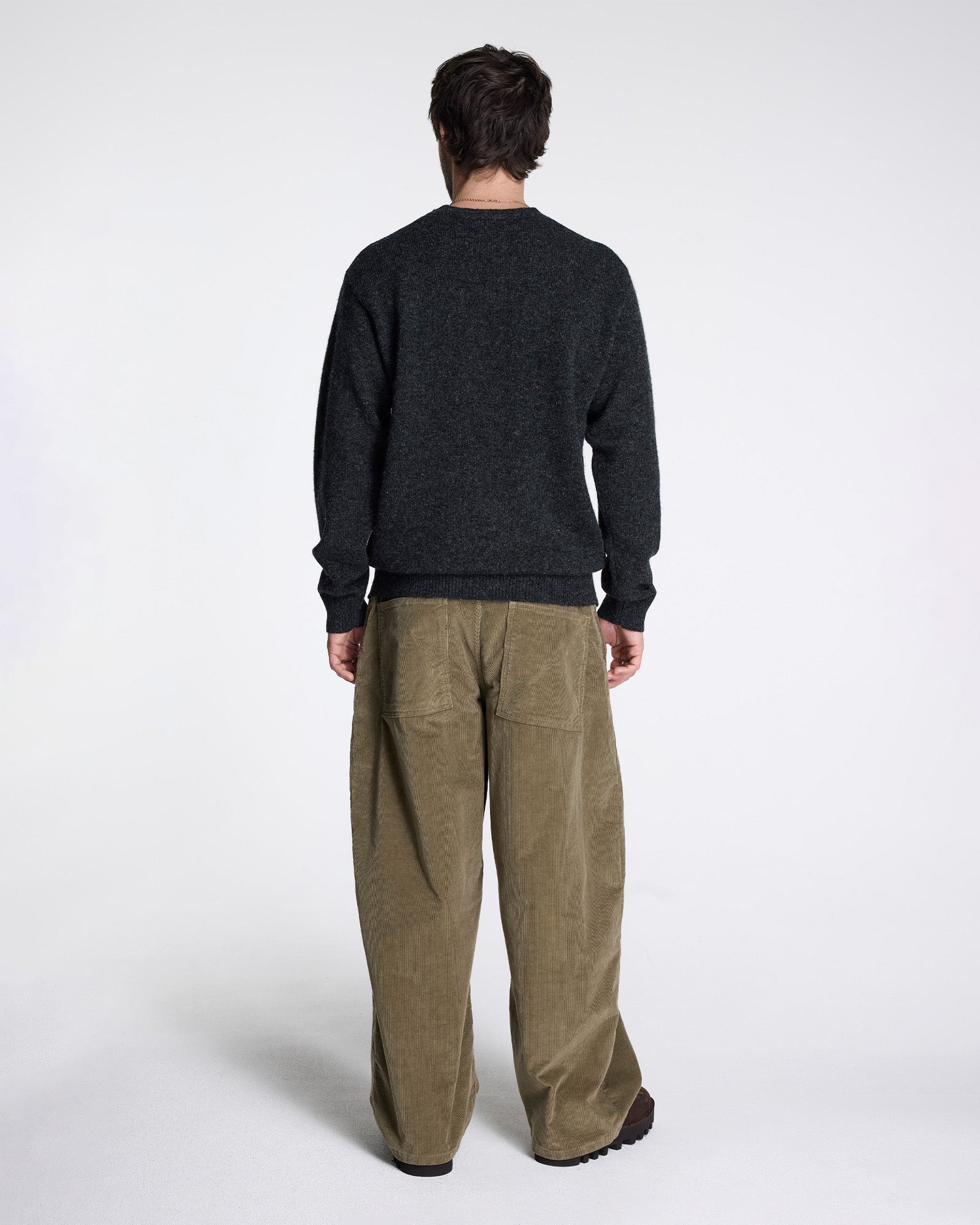 Shetland Wool Crew Black Heather