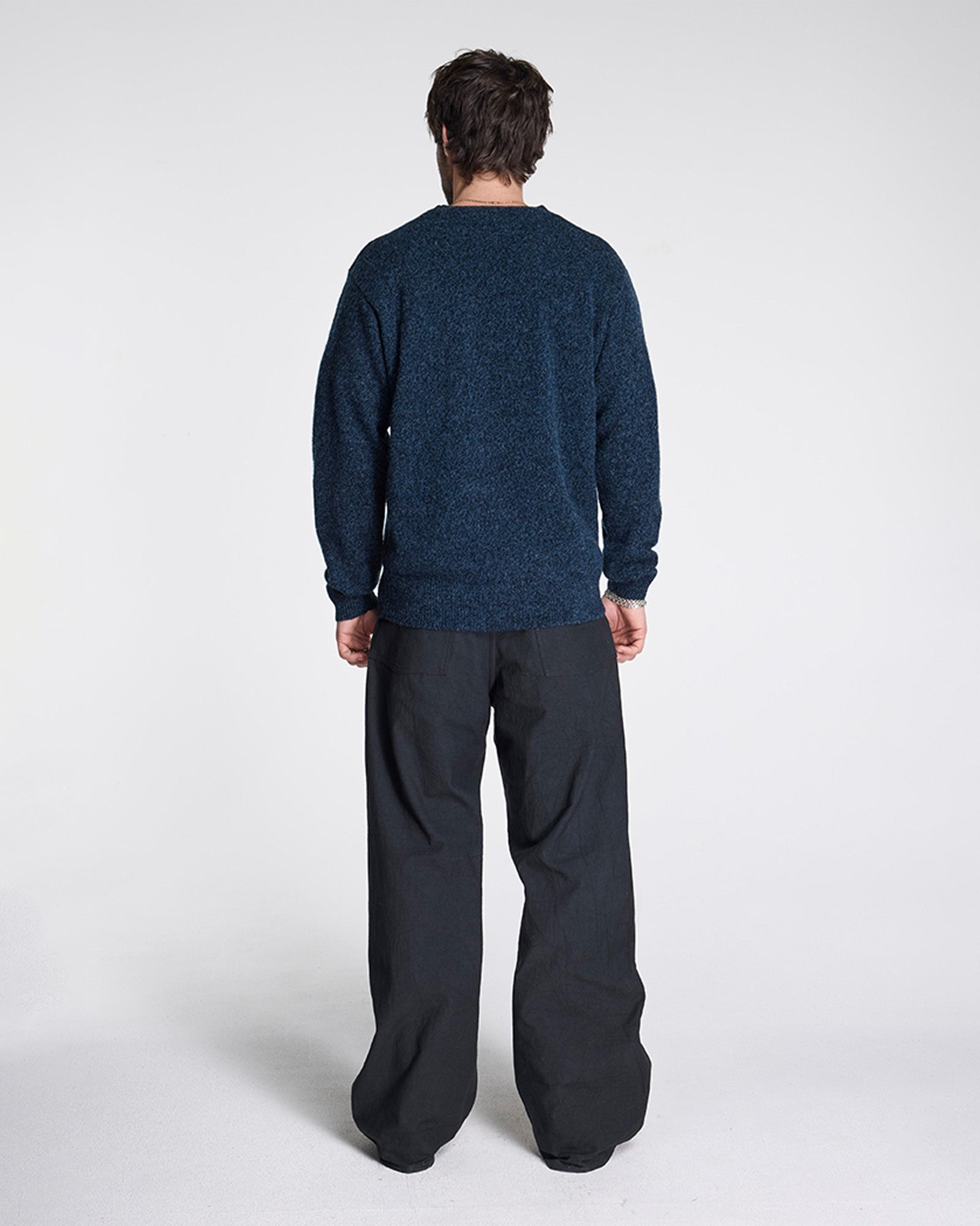 Shetland Wool Crew Indigo Heather