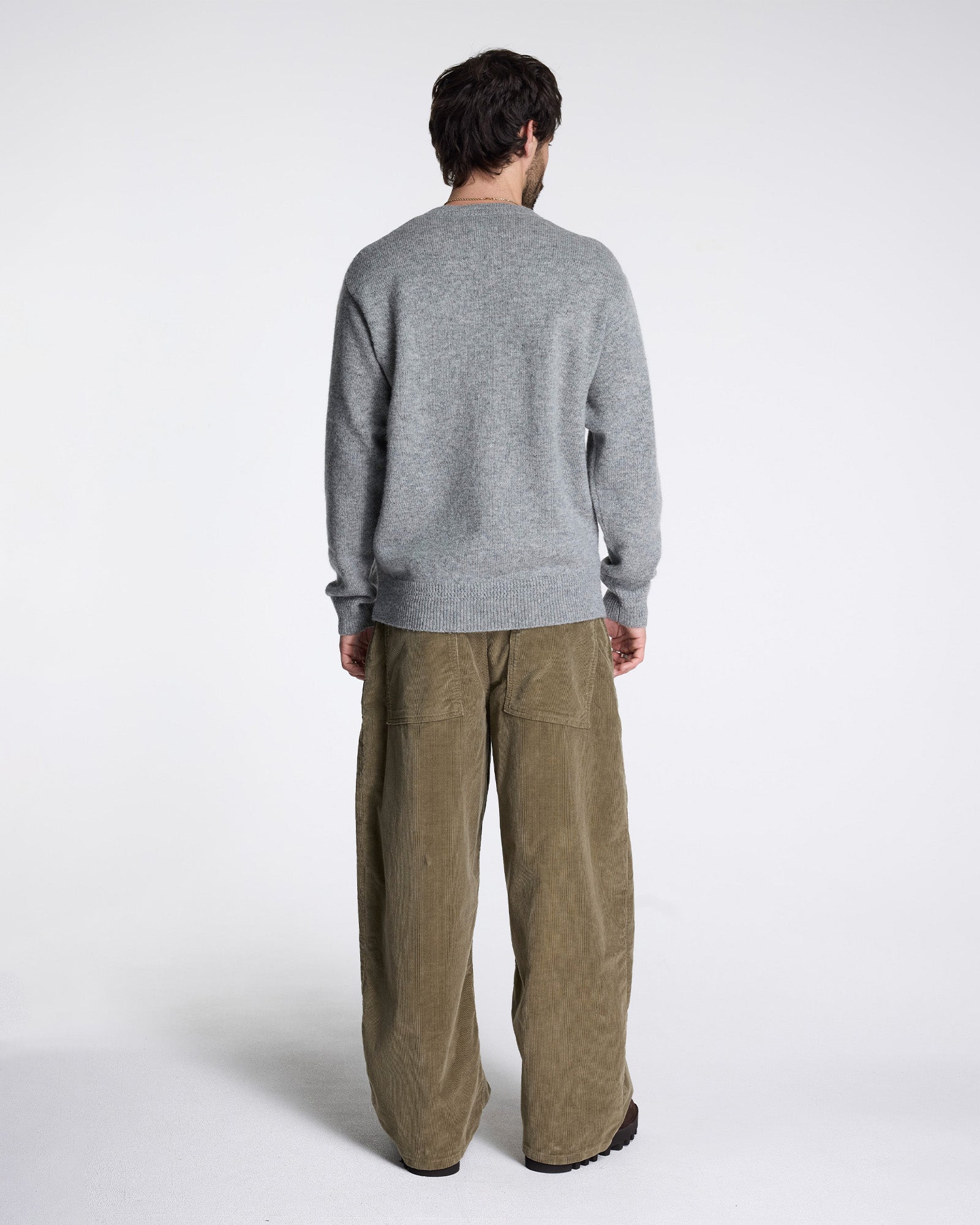 Shetland Wool Crew Light Grey Heather