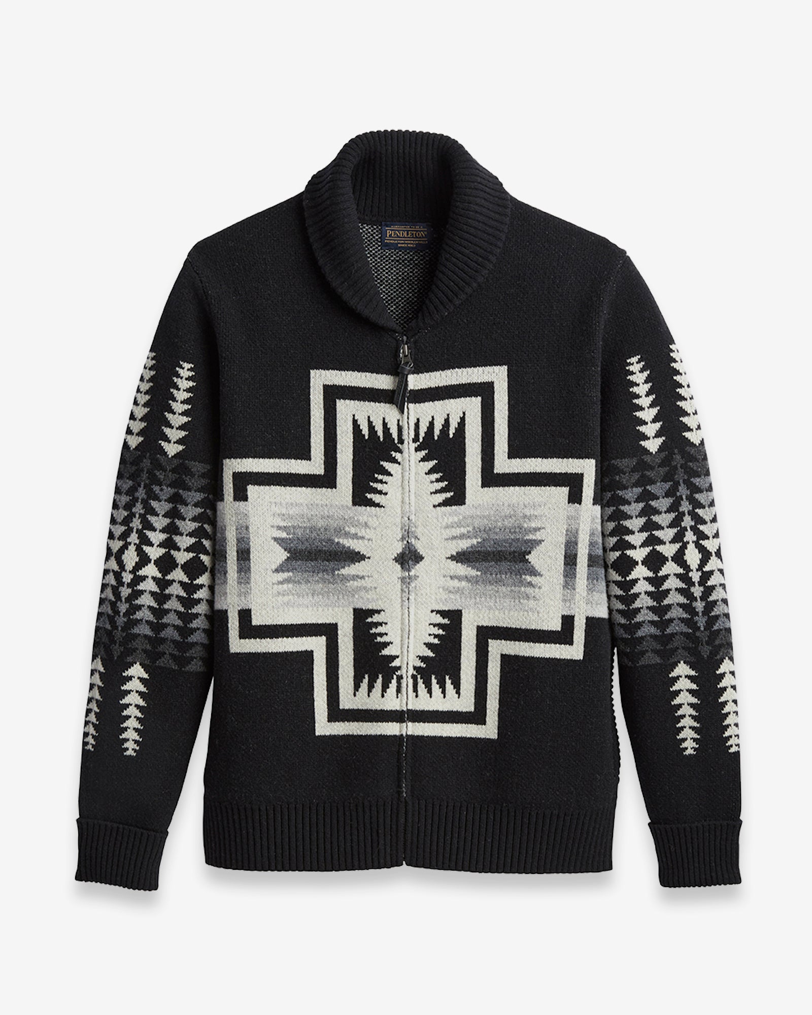 Harding Zip Lambswool Cardigan Harding Black Pearl
