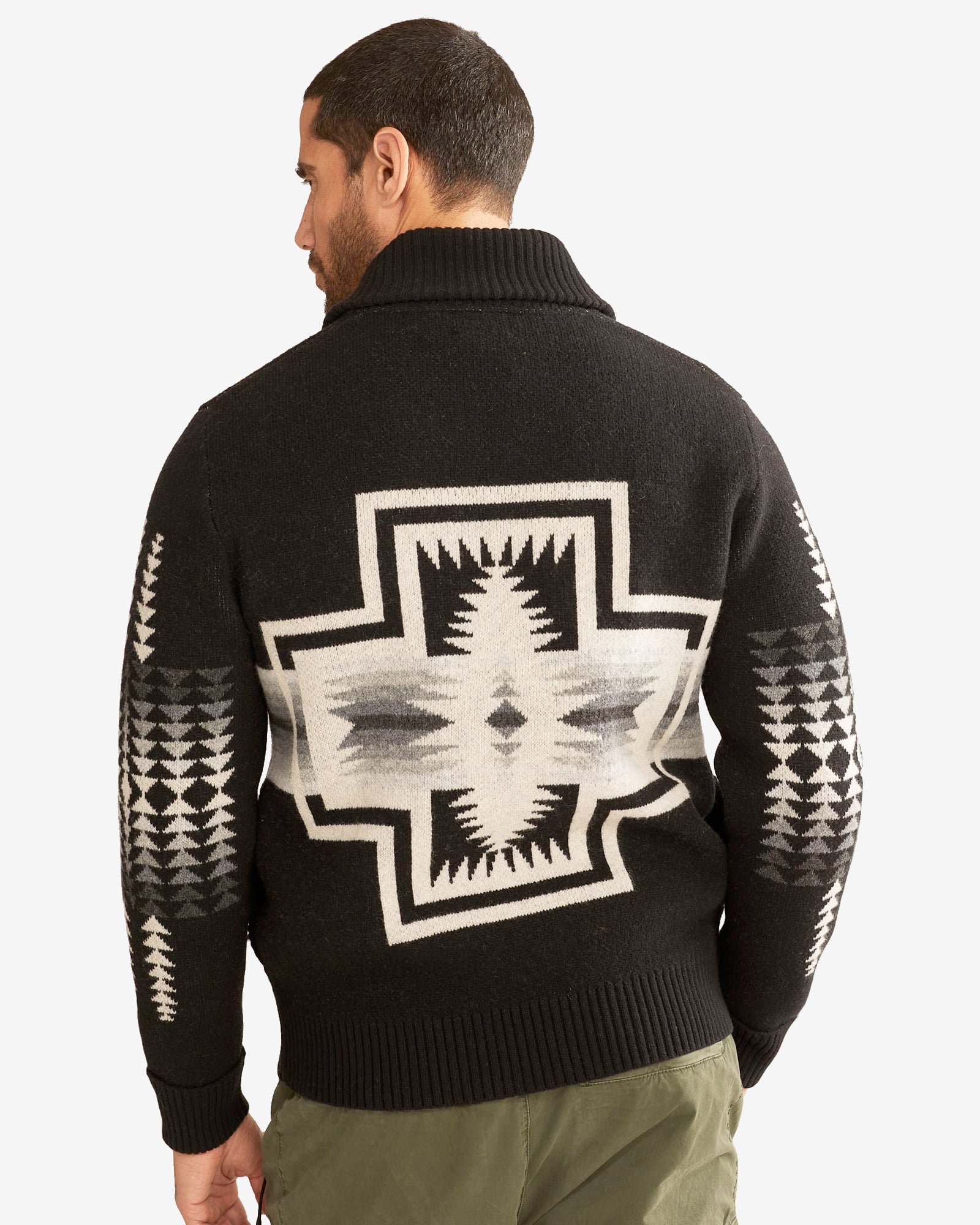 Harding Zip Lambswool Cardigan Harding Black Pearl