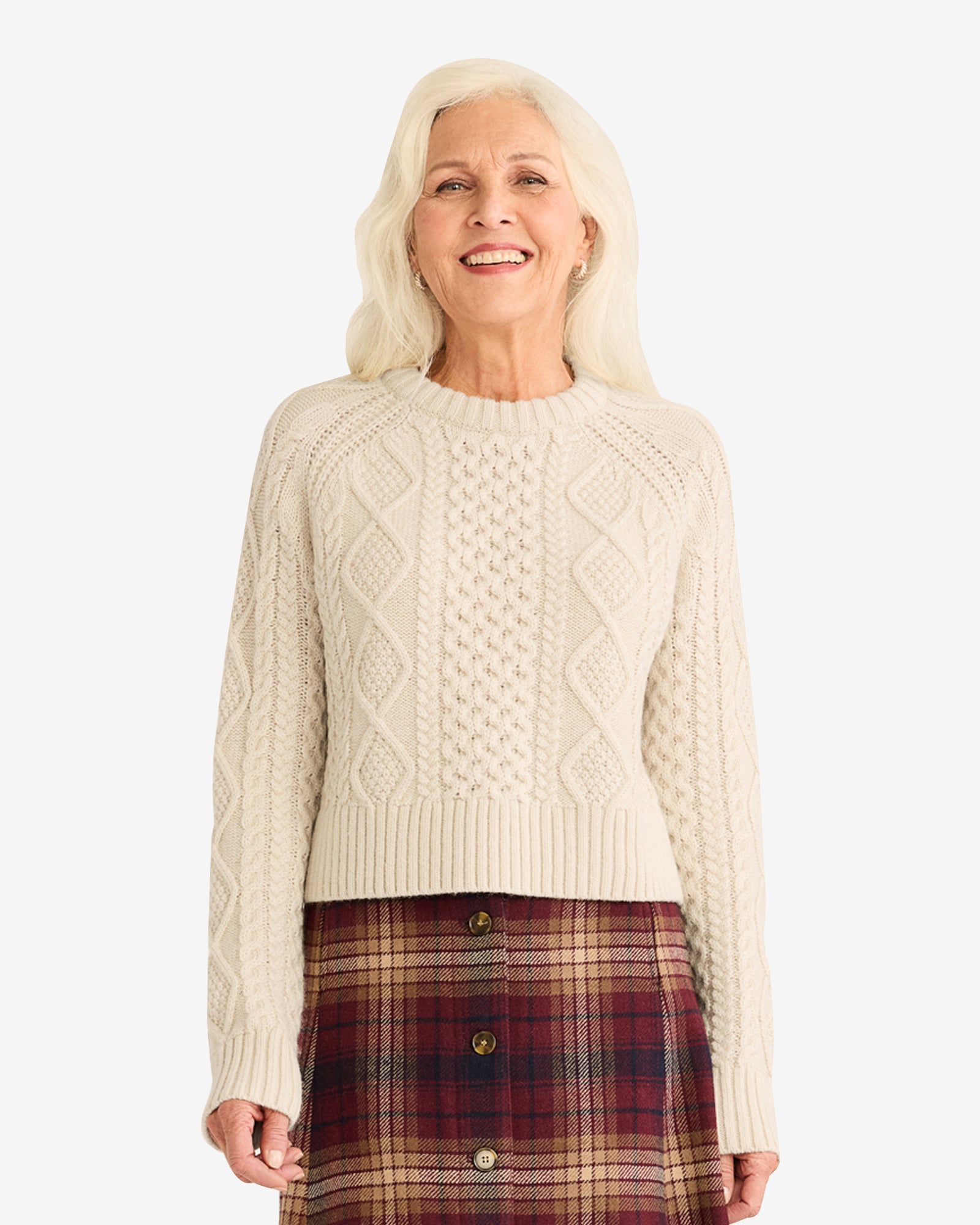 Cropped Fisherman Sweater Birch