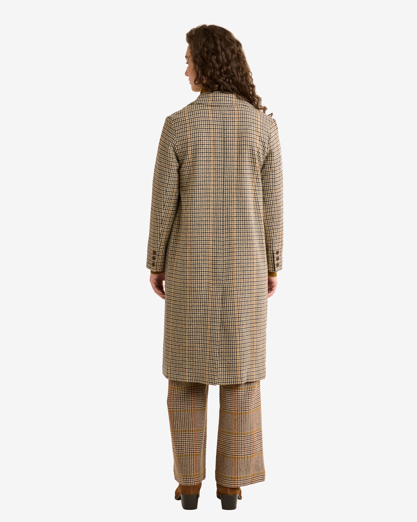 Hudson Overcoat Tan Mix/Brown Multi Check