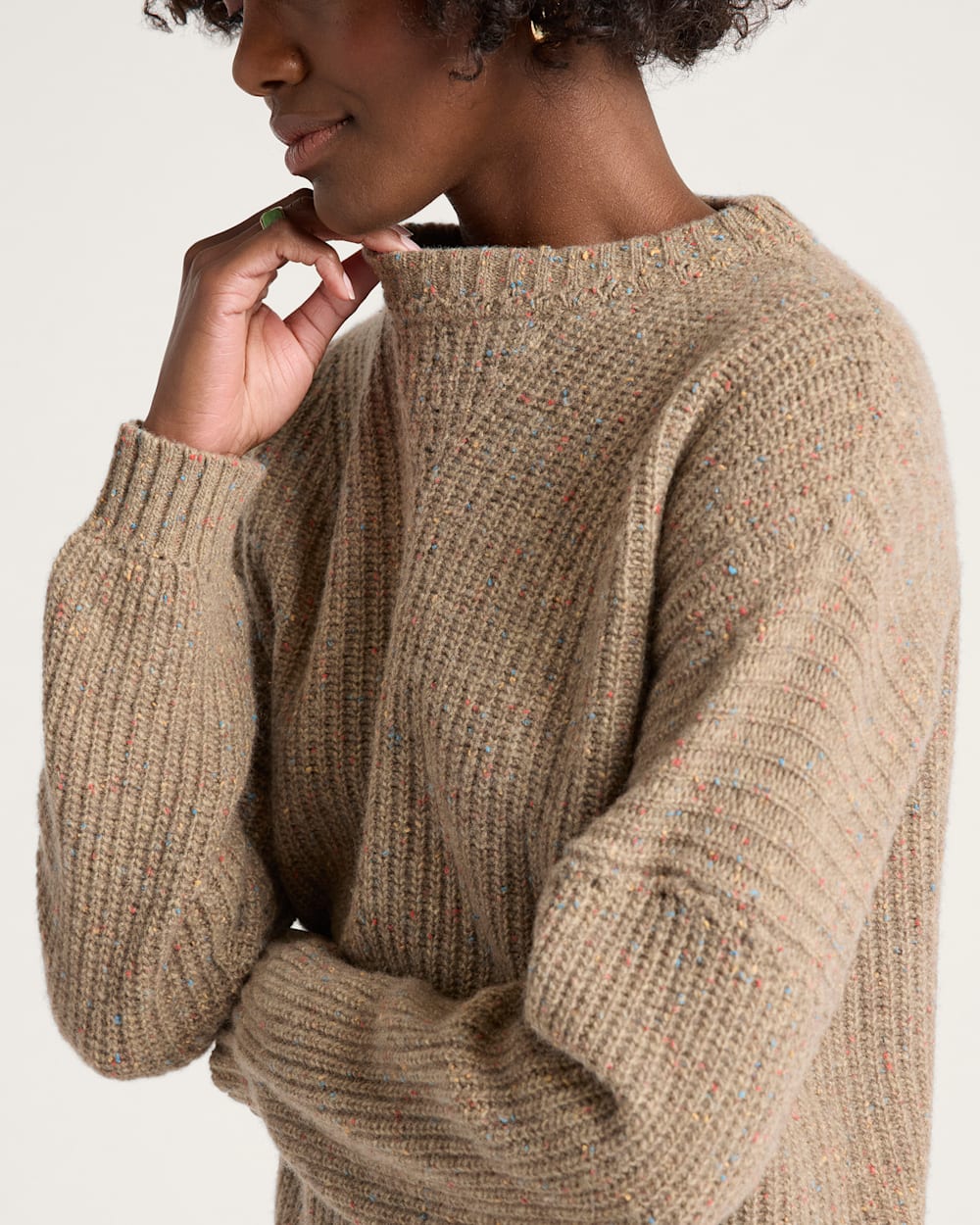 Donegal Eyelet Sweater Tan