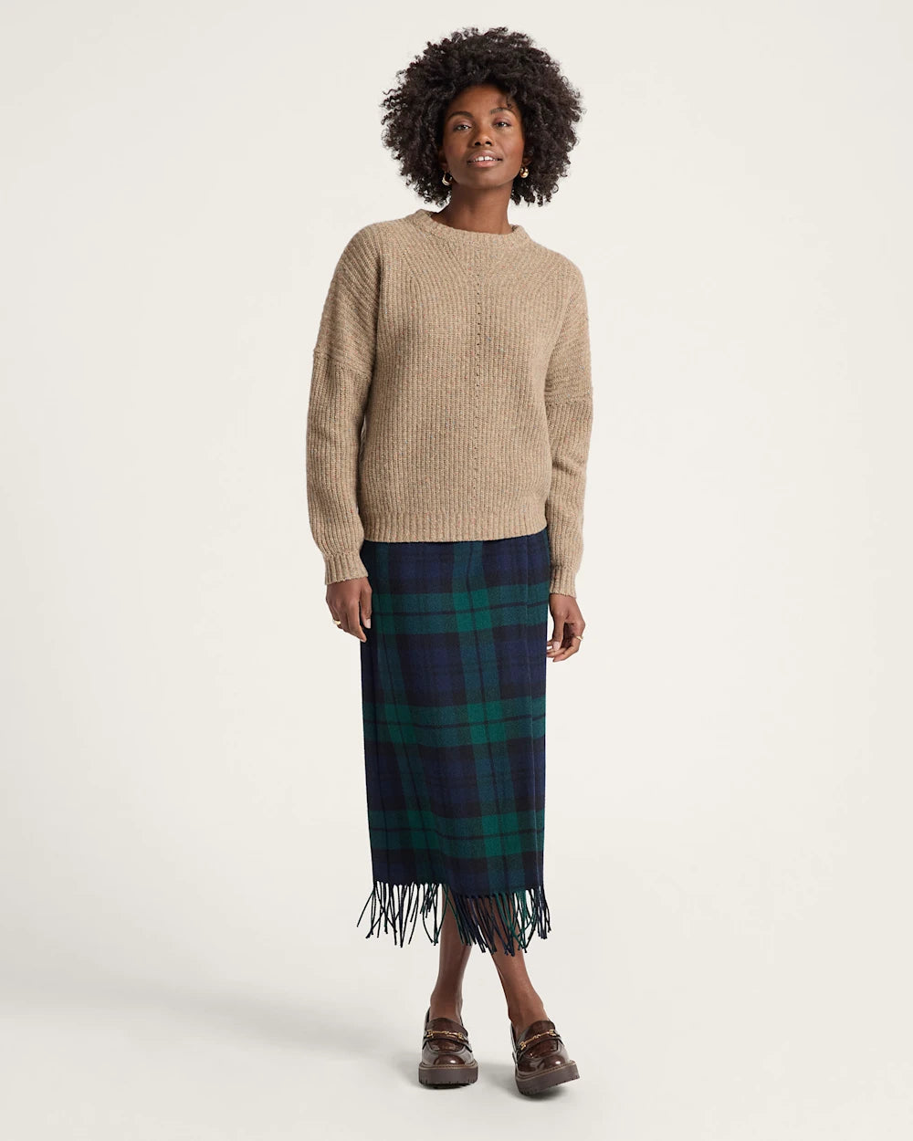 Donegal Eyelet Sweater Tan