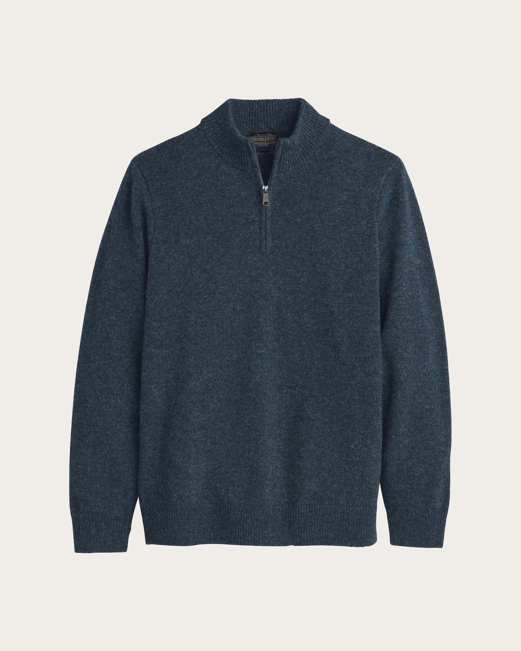 Shetland Wool 1/4 Zip Sweater Midnight Green