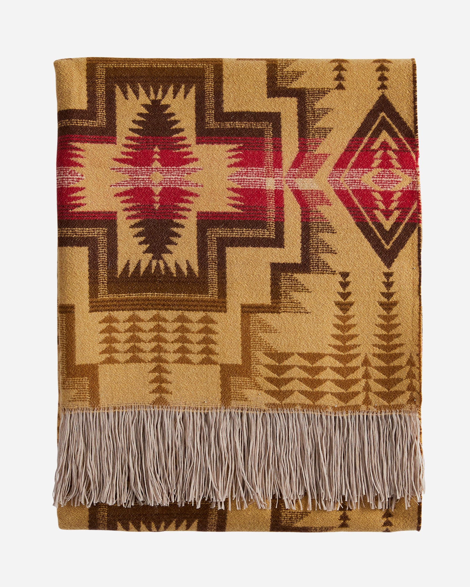 Jacquard Fringed Throw Harding Star Bronze