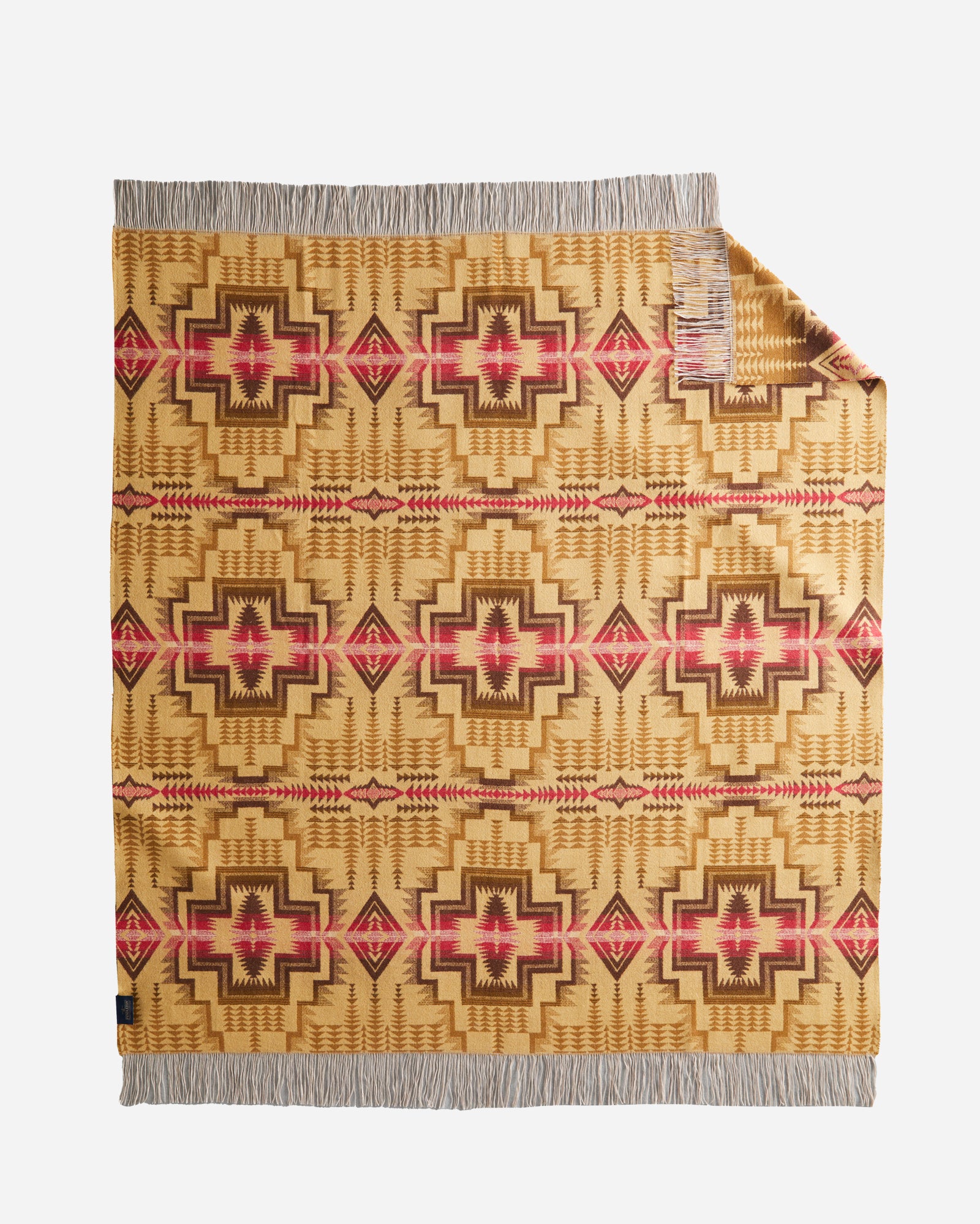 Jacquard Fringed Throw Harding Star Bronze