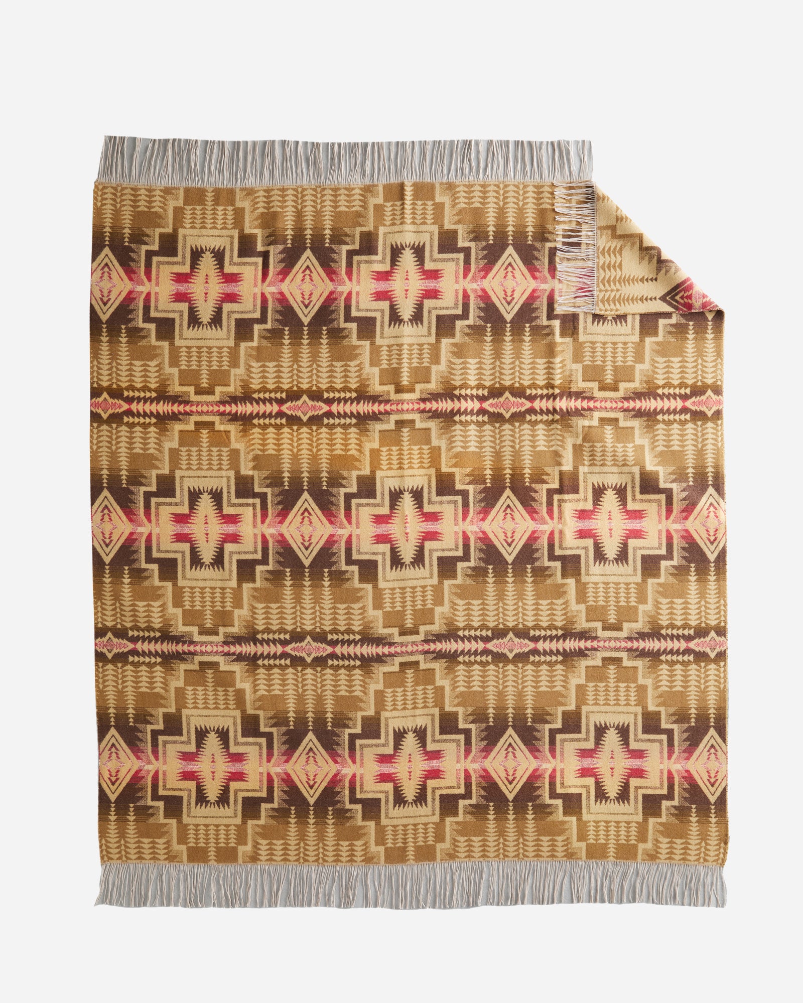 Jacquard Fringed Throw Harding Star Bronze