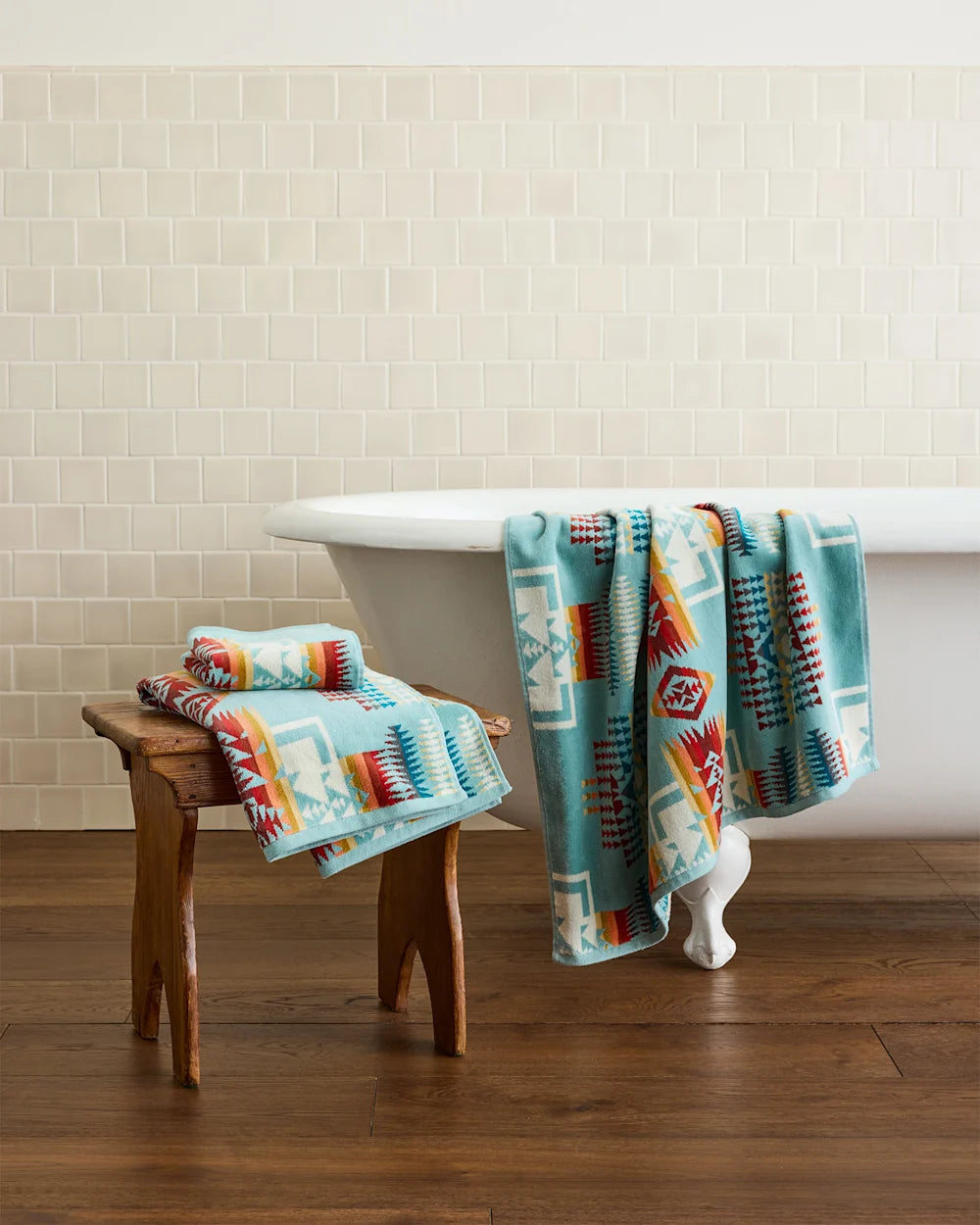 Pendleton 3 Piece Towel Set in Chief Joseph Aqua – view 5