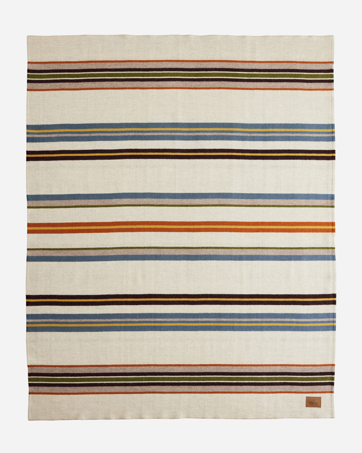 Pendleton Bridger Stripe Wool Throw in Ivory Mix