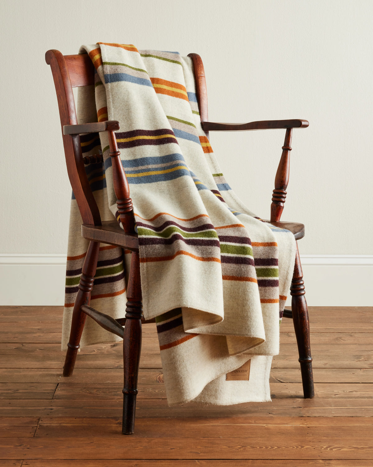 Pendleton Bridger Stripe Wool Throw in Ivory Mix – view 3