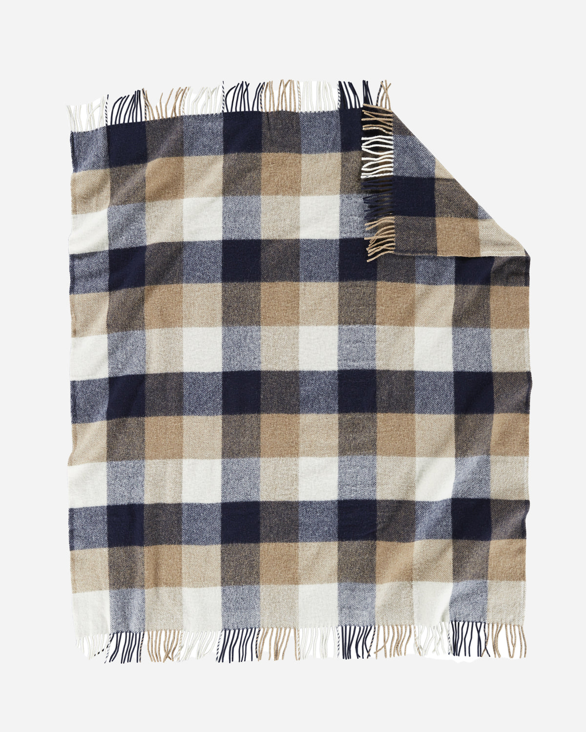 Pendleton Eco Wise Washable Wool Throw in Navy/Camel – view 2