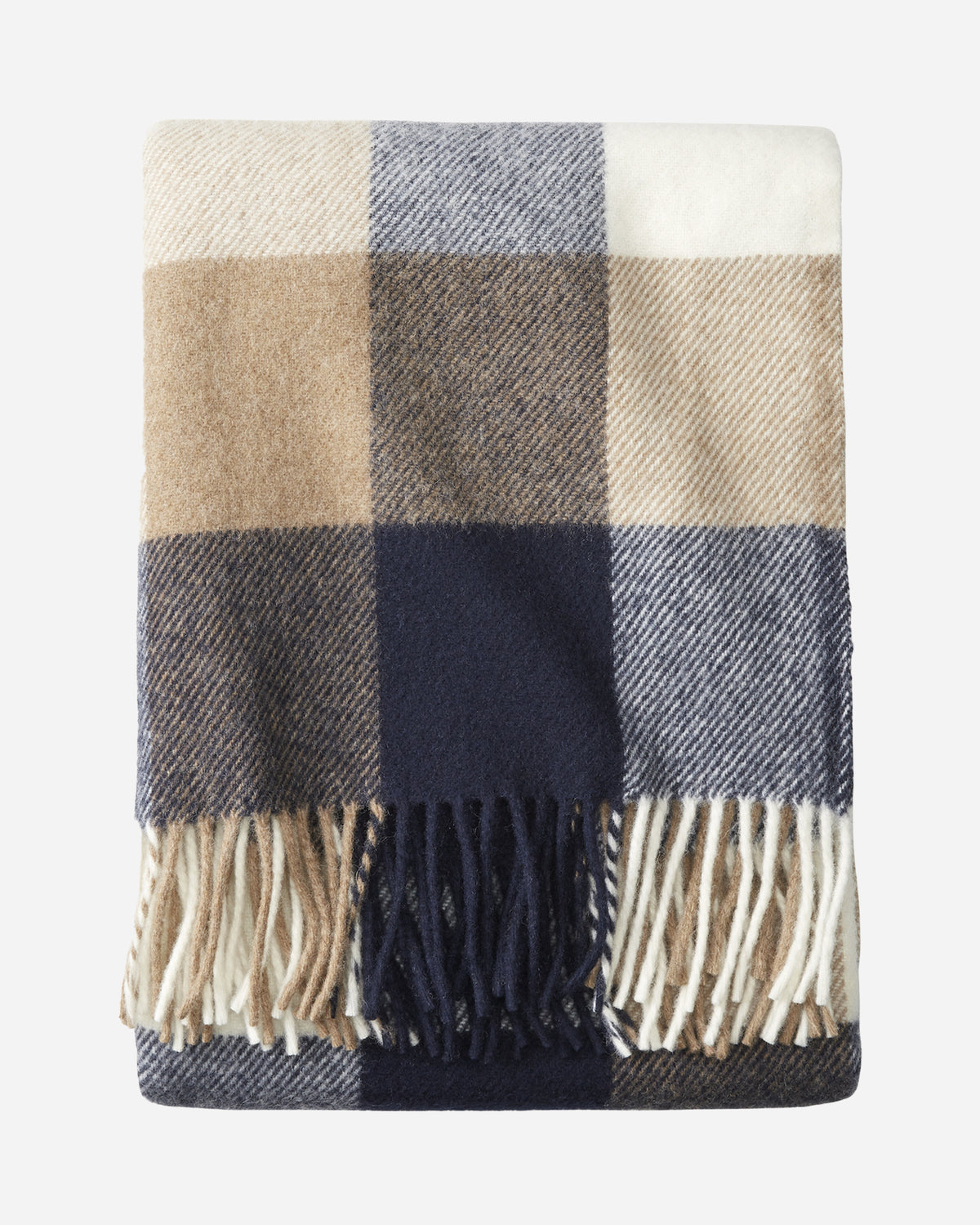 Pendleton Eco Wise Washable Wool Throw in Navy/Camel