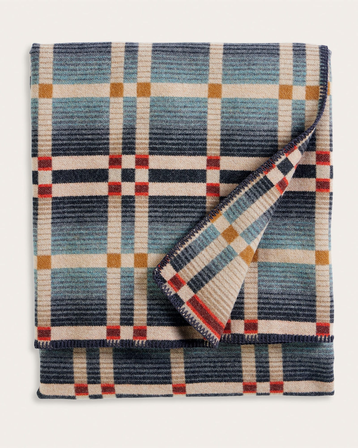 Pendleton Four Square Wool Throw in Slide Mountain Shale