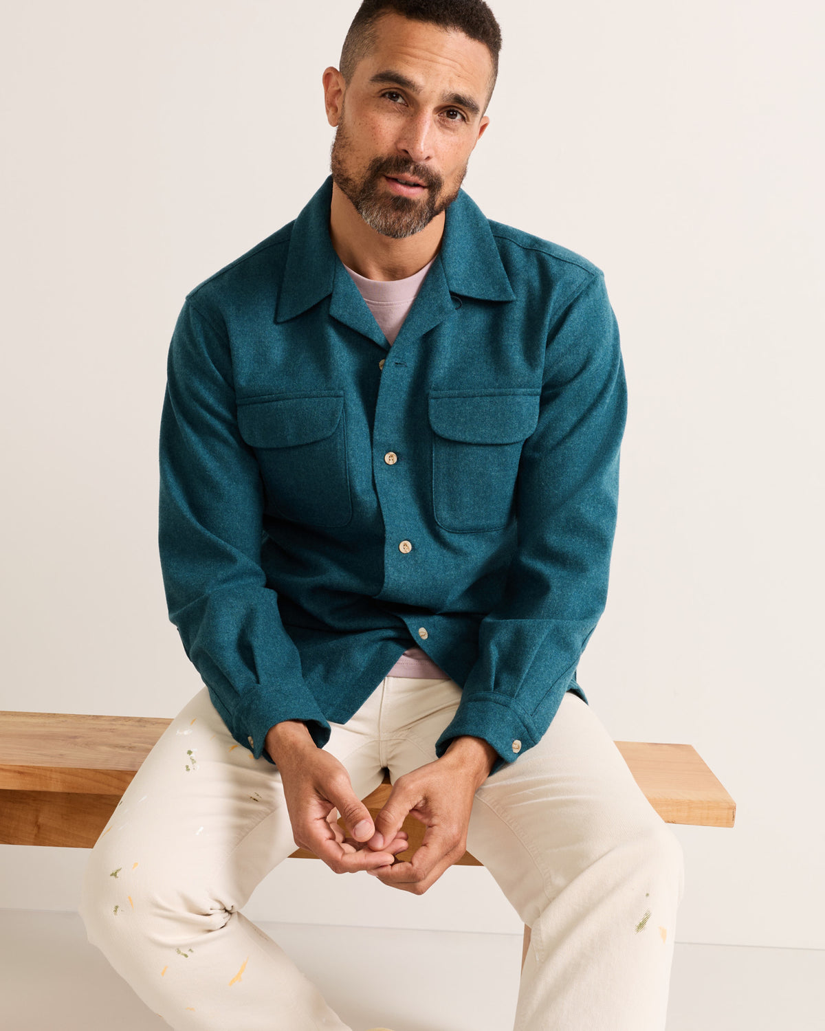 Pendleton Men's Board Shirt in Blue Mix Solid
