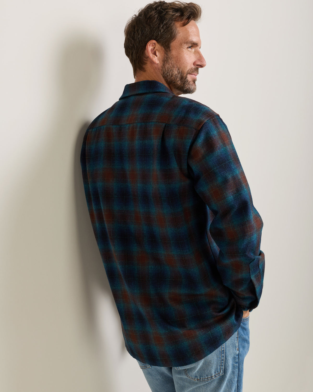 Pendleton Men's Board Shirt in Brown/Navy Ombre