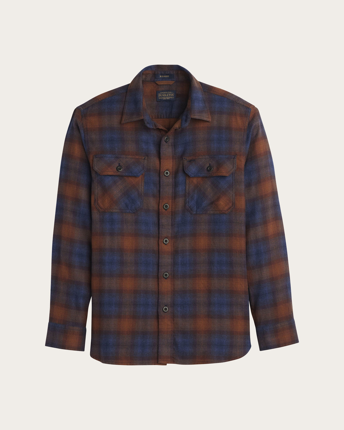 Pendleton Men's Burnside Flannel Shirt in Navy/Brick Plaid