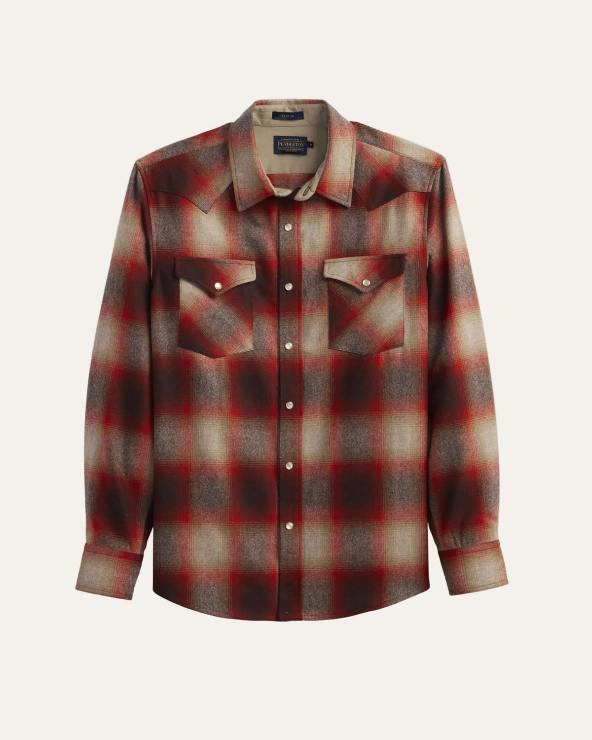 Pendleton Men's Canyon Shirt in Red/Tan Mix Ombre