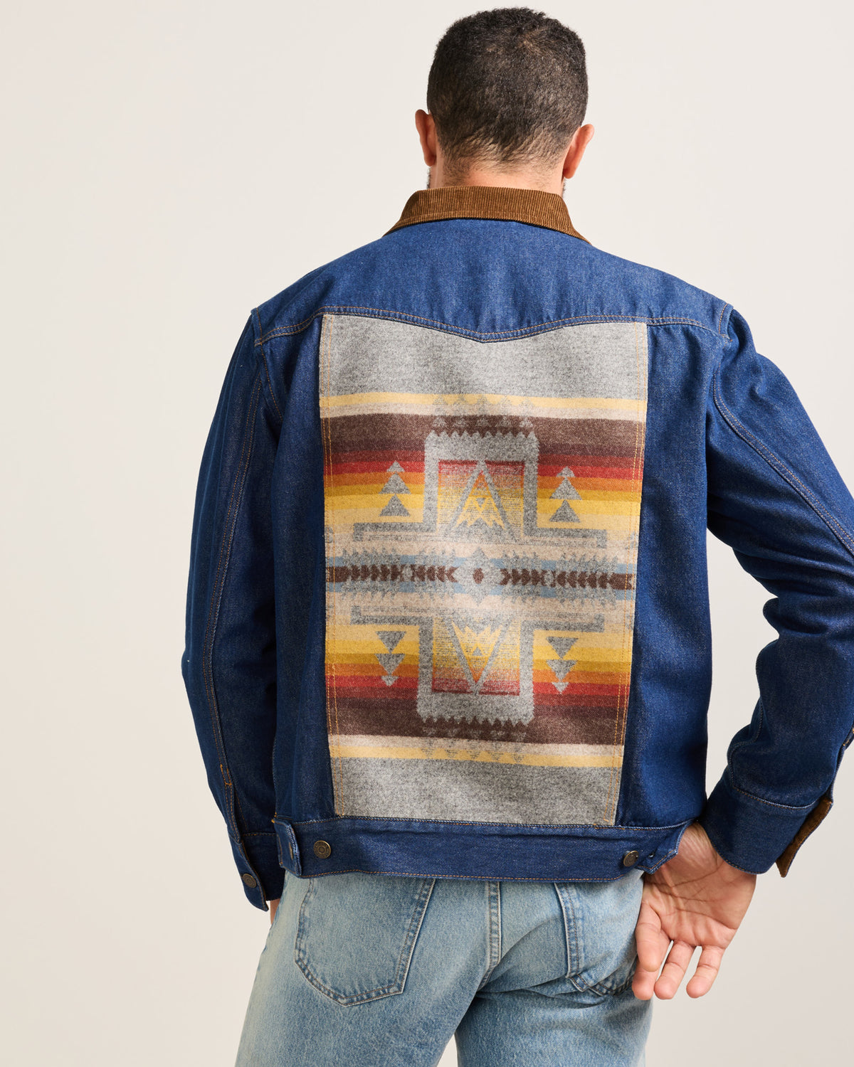 Pendleton Men's Culver Denim Jacket in Dark Denim/Ponderosa