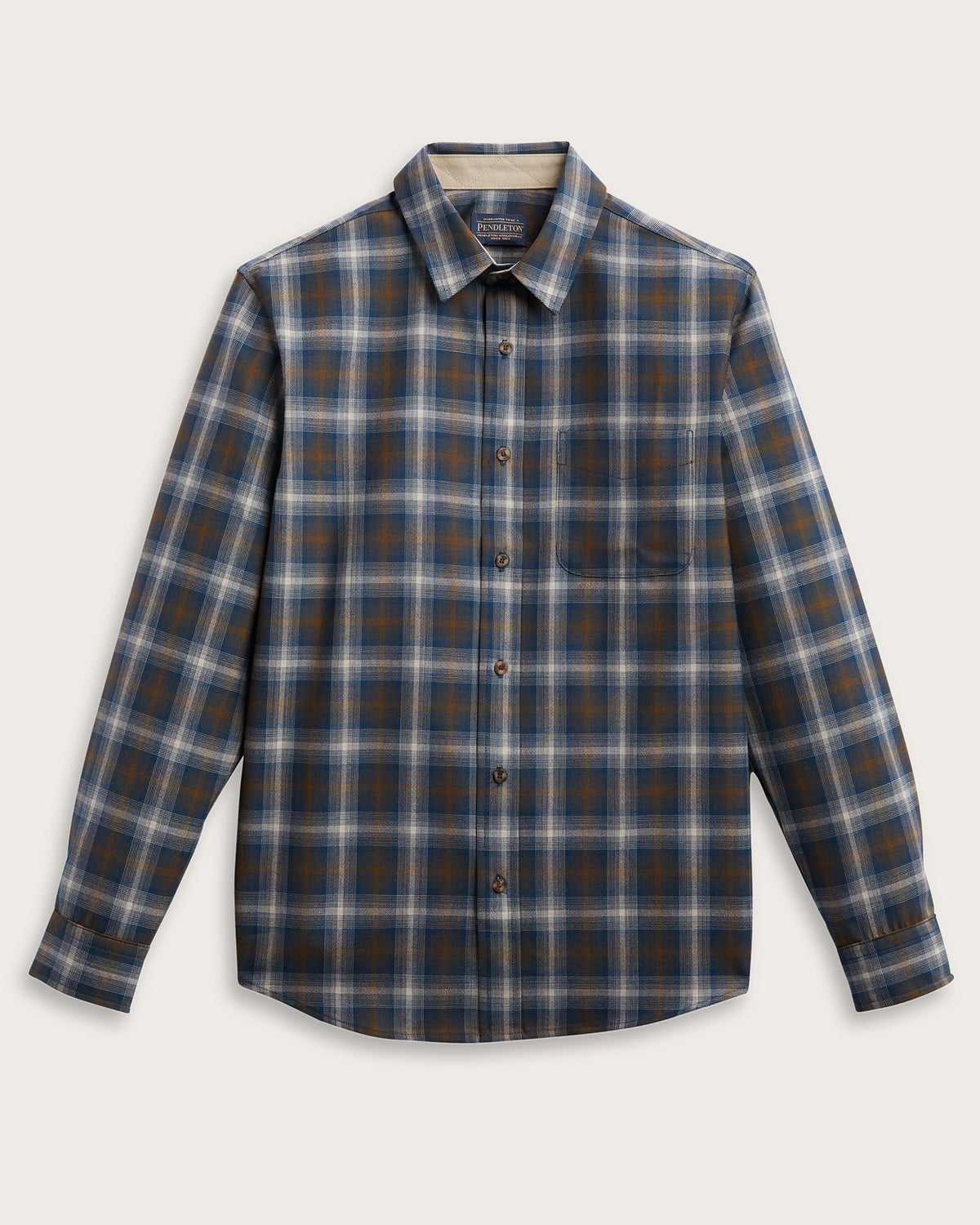 Pendleton Men's Merino Lodge Shirt in Blue Plaid
