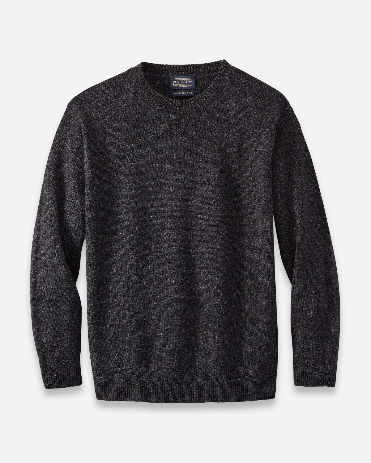 Pendleton Men's Shetland Wool Crew in Black Heather