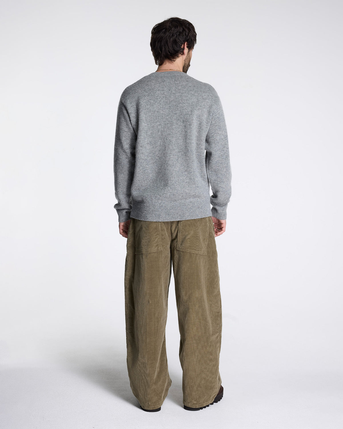 Pendleton Men's Shetland Wool Crew in Light Grey Heather – view 3