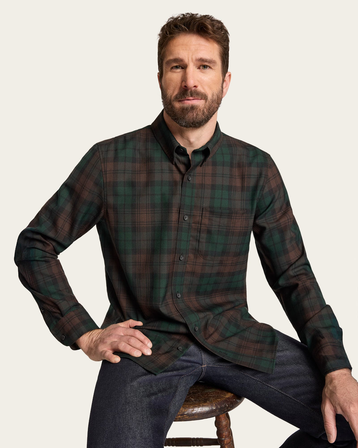 Pendleton Men's Sir Pendleton Shirt in Brown Watch Tartan – view 2