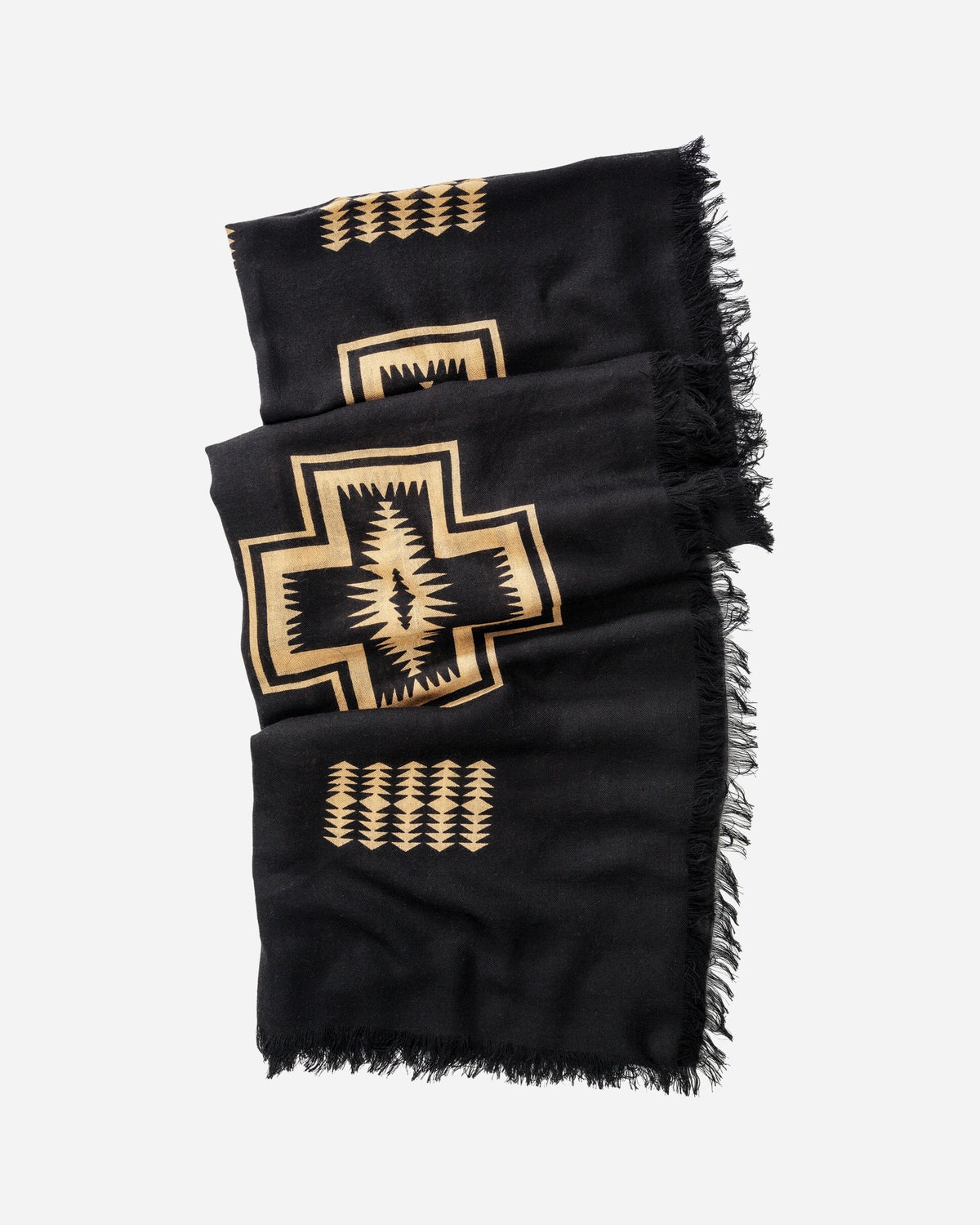 Pendleton Oversized Featherweight Wool Scarf in Harding Black