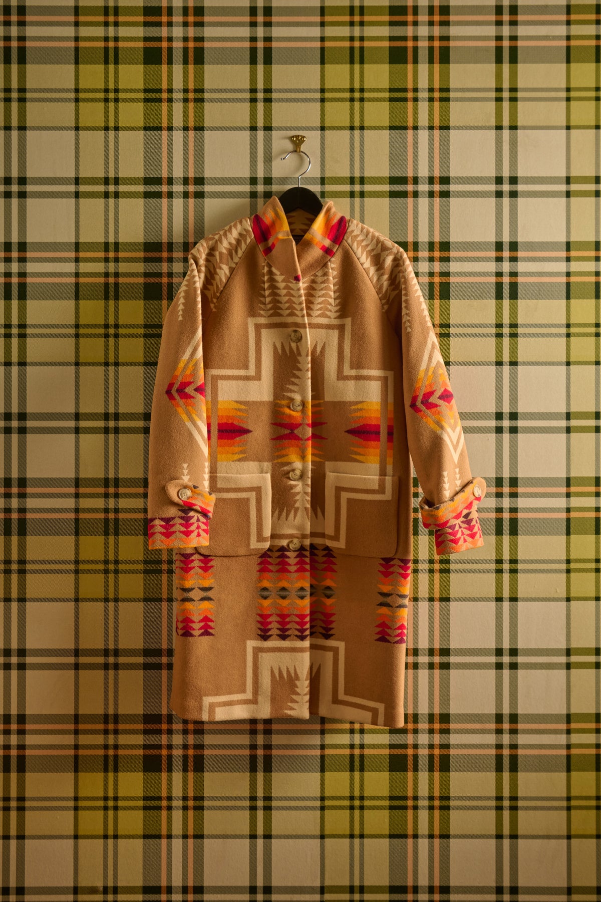 Pendleton Women's 1930s Archive Coat in Tan Harding Jacquard