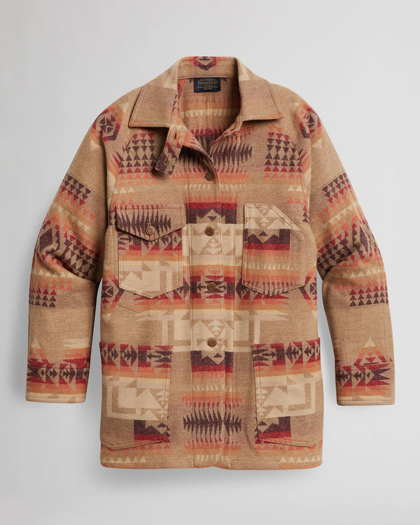 Vintage Wool Work Jacket Tan Chief Joseph Jacquard