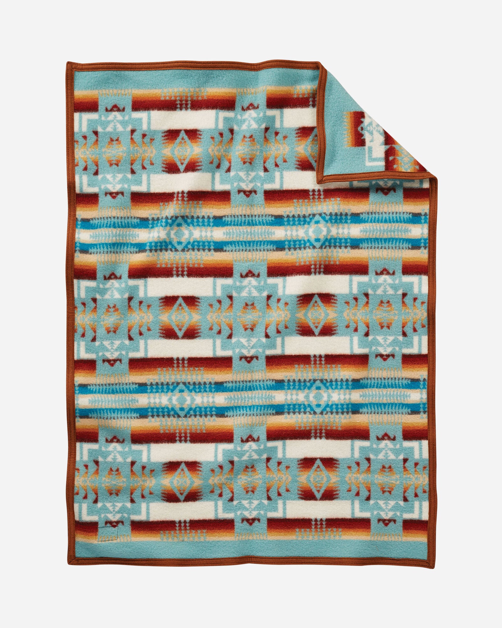 Chief Joseph Crib Blanket Aqua