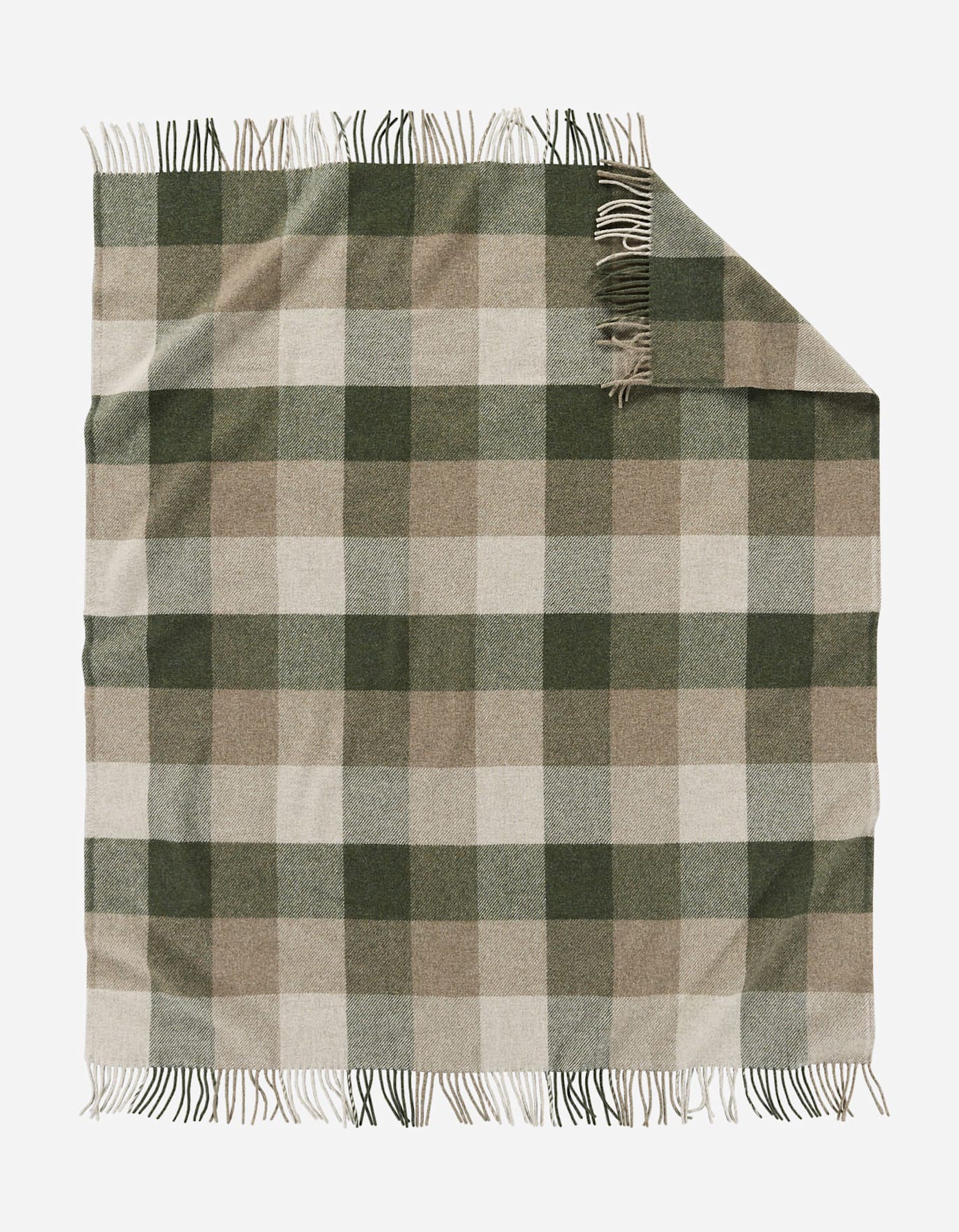 Eco-Wise Wool Fringed Throw Juniper Fawn