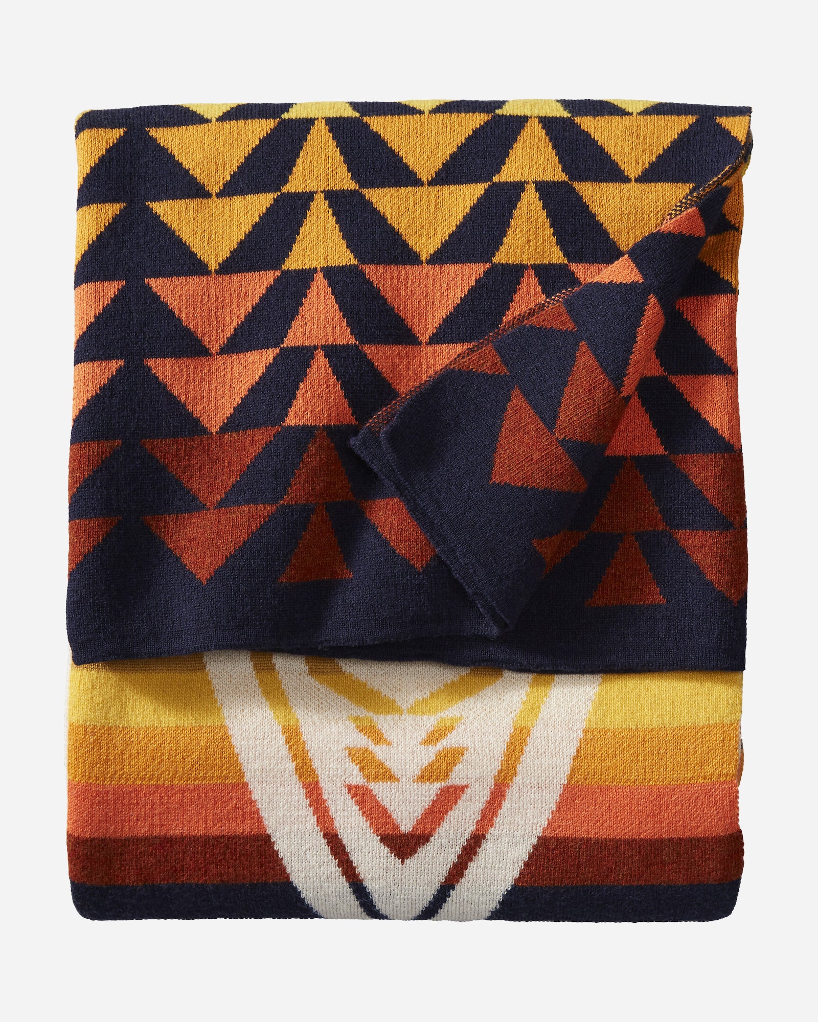 Knit Jacquard Throw Harding Navy