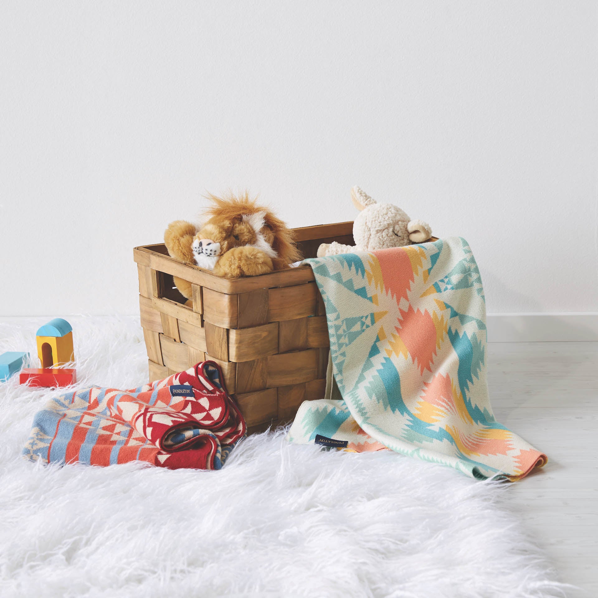 Organic Cotton Knit Baby Blanket With Beanie Canyonlands