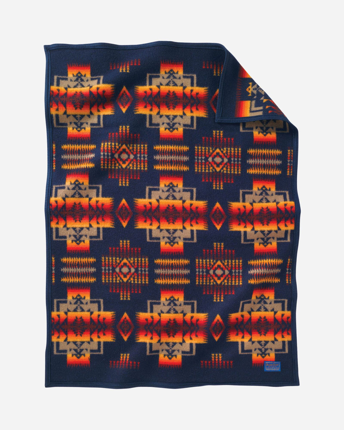 Pendleton Chief Joseph Wool Crib Blanket in Indigo