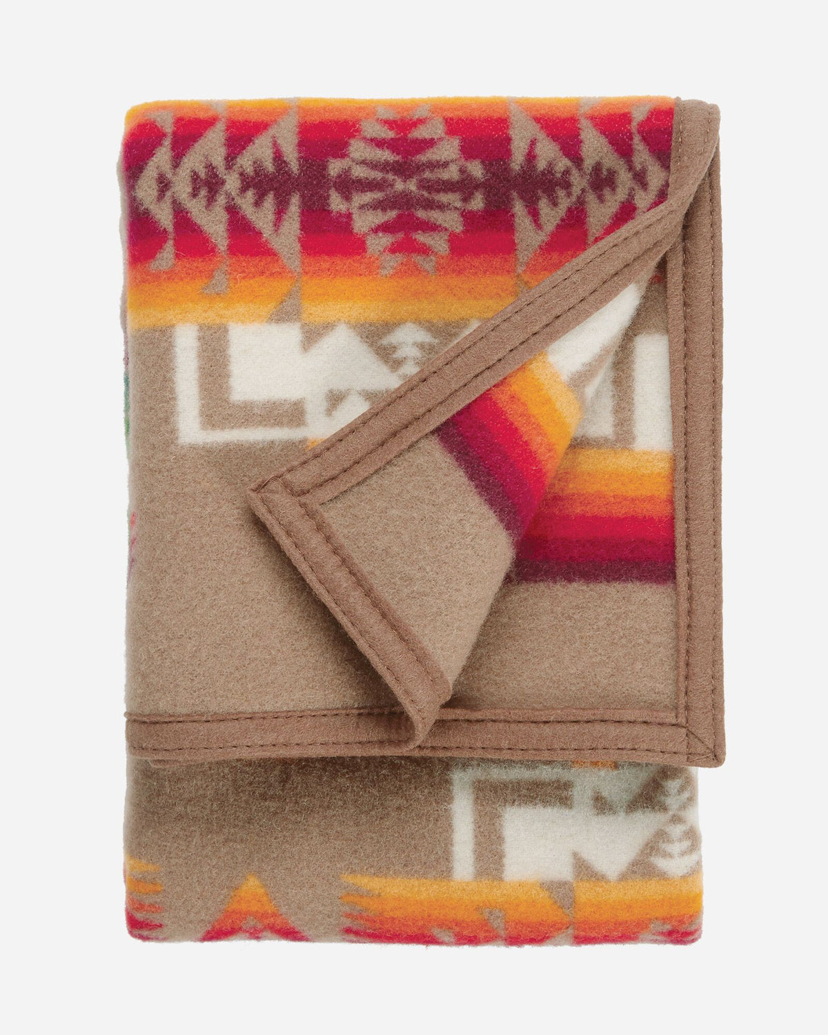 Pendleton Chief Joseph Wool Crib Blanket in Khaki – view 2