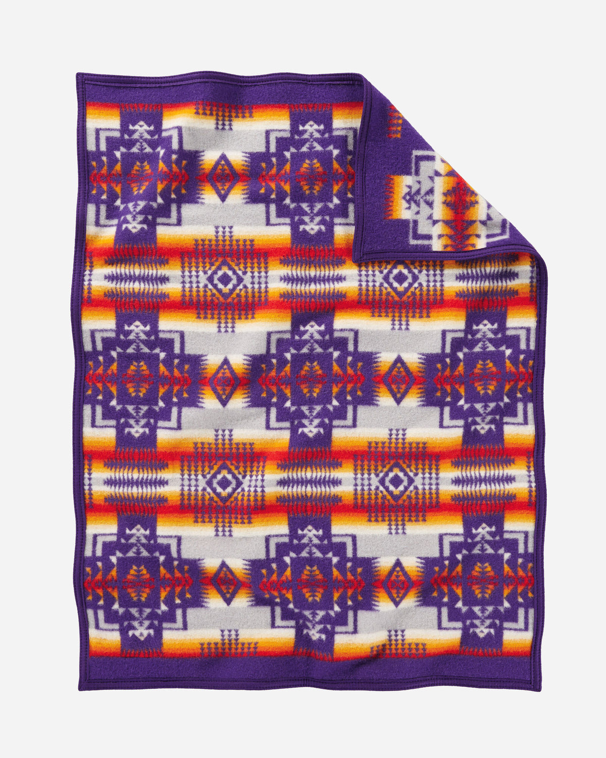 Pendleton Chief Joseph Wool Crib Blanket in Purple – view 2