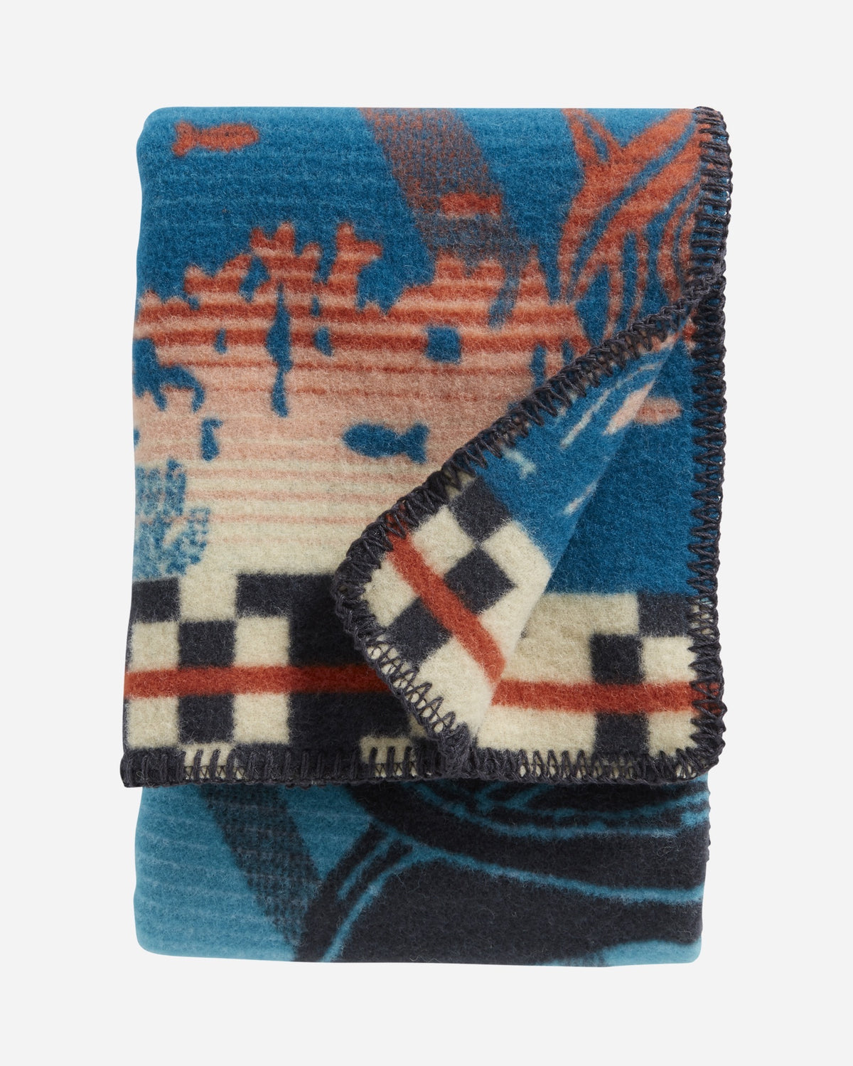 Pendleton Jacquard Wool Crib Blanket in Tide School – view 2