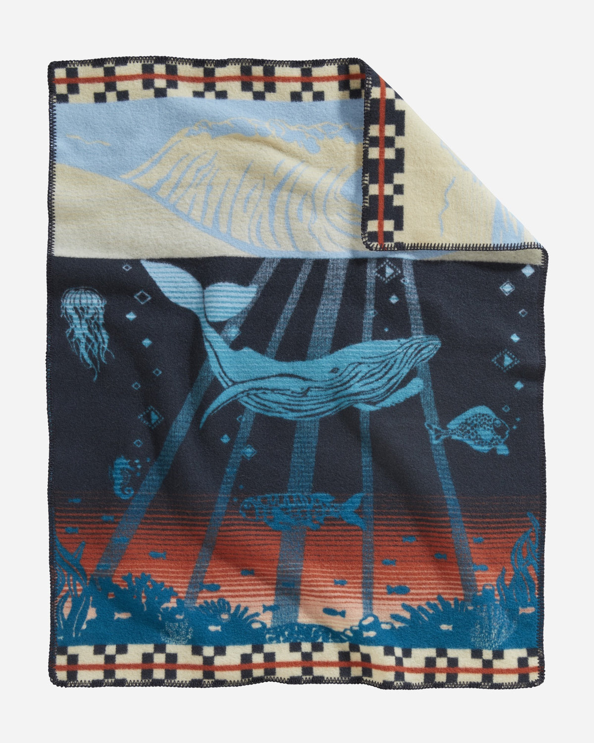 Pendleton Jacquard Wool Crib Blanket in Tide School – view 3