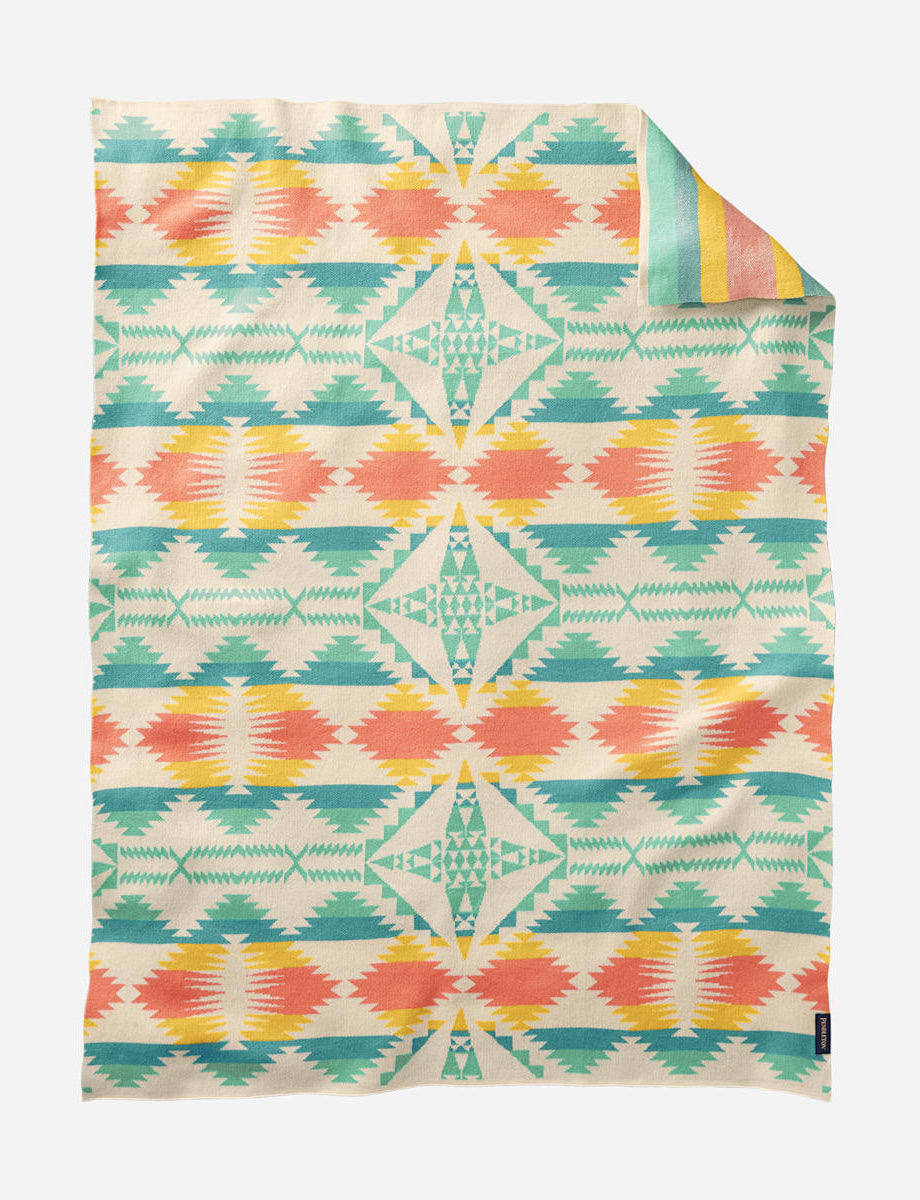 Pendleton Organic Cotton Knit Baby Blanket with Beanie in Falcon Cove – view 5