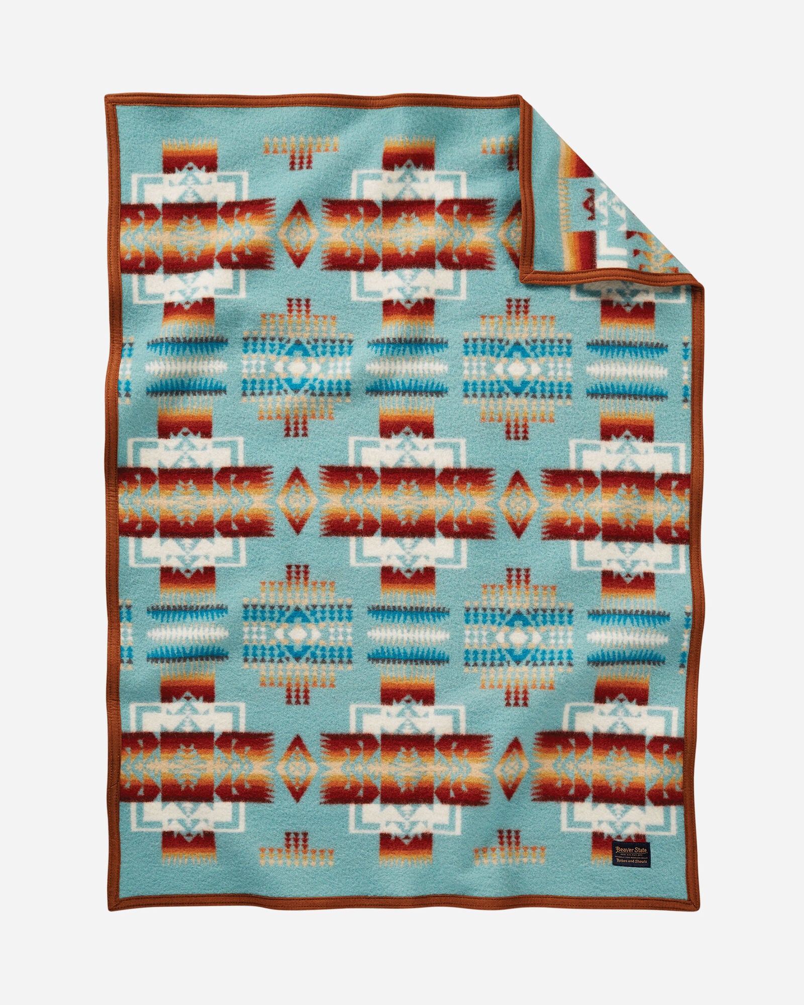 Chief Joseph Crib Blanket Aqua